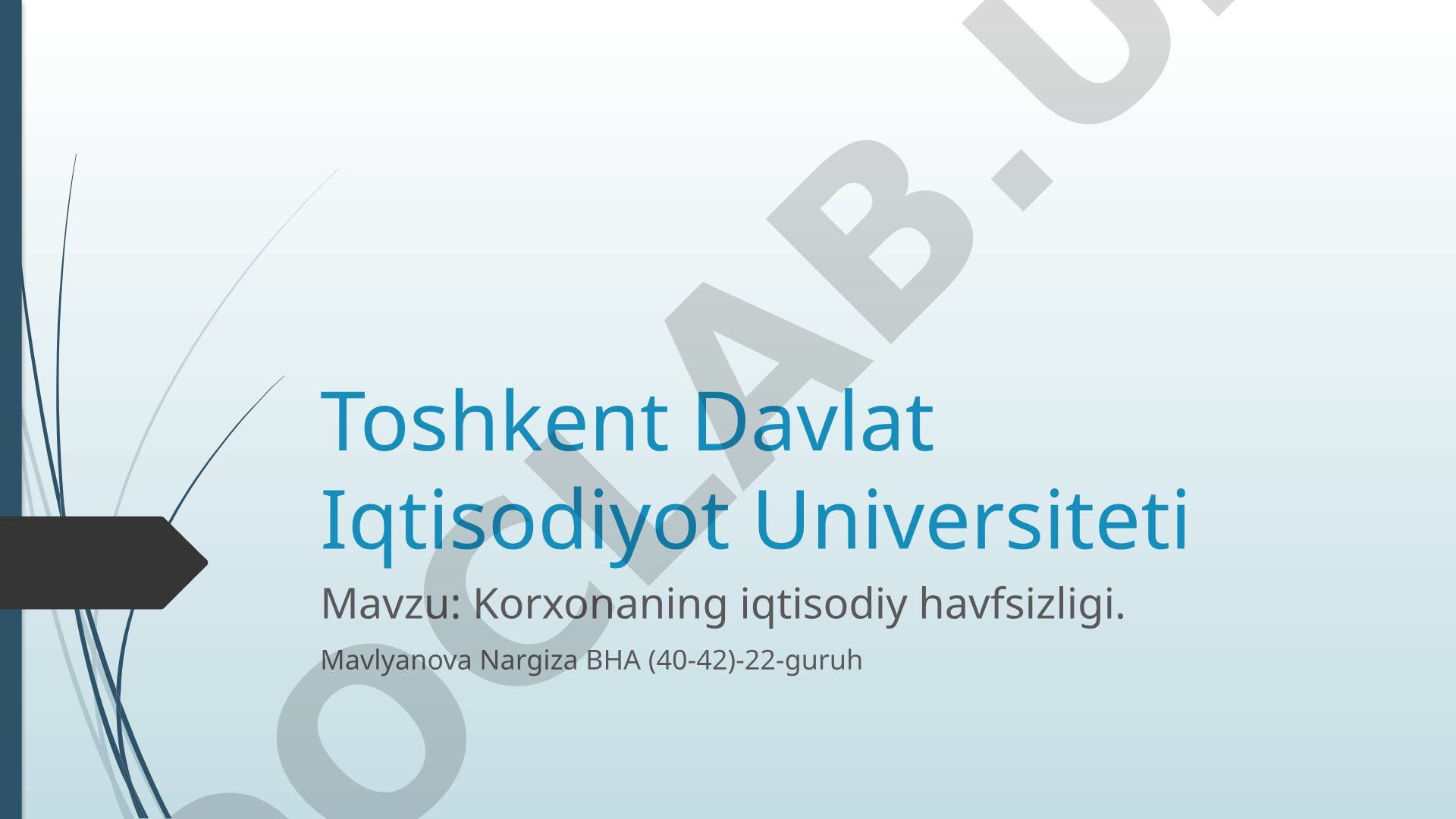 Korxonaning iqtisodiy havfsizligi