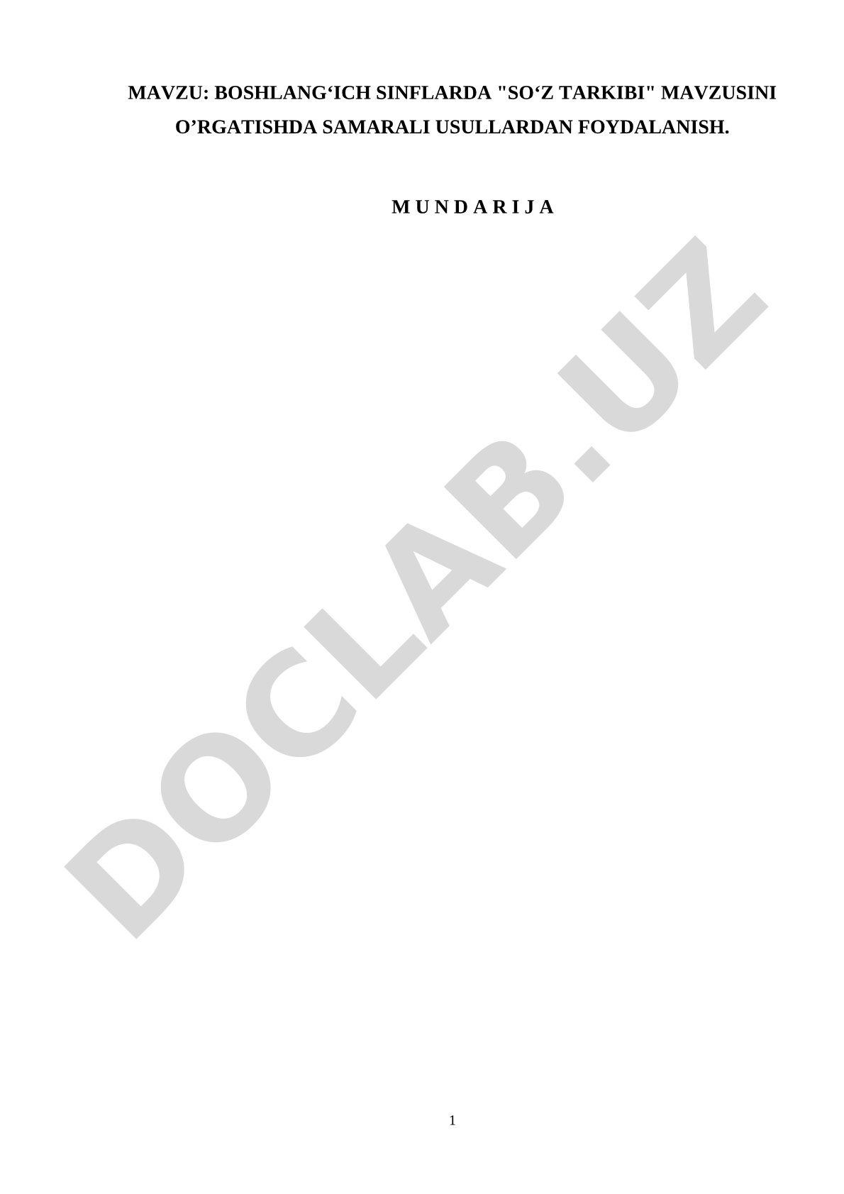 Boshlangʻich sinflarda "soʻz tarkibi" mavzusini o’rgatishda samarali usullardan foydalanish.