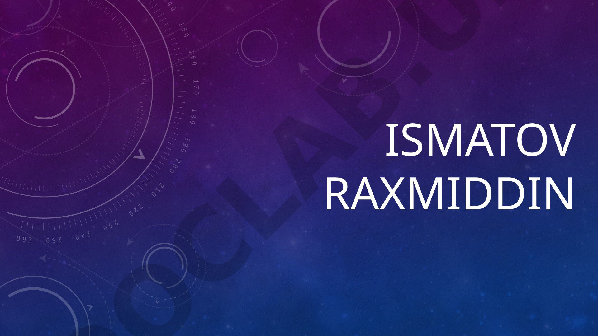 Ismatov Raxmiddin Windows aktivatsiya qilishni o'rganish usullari