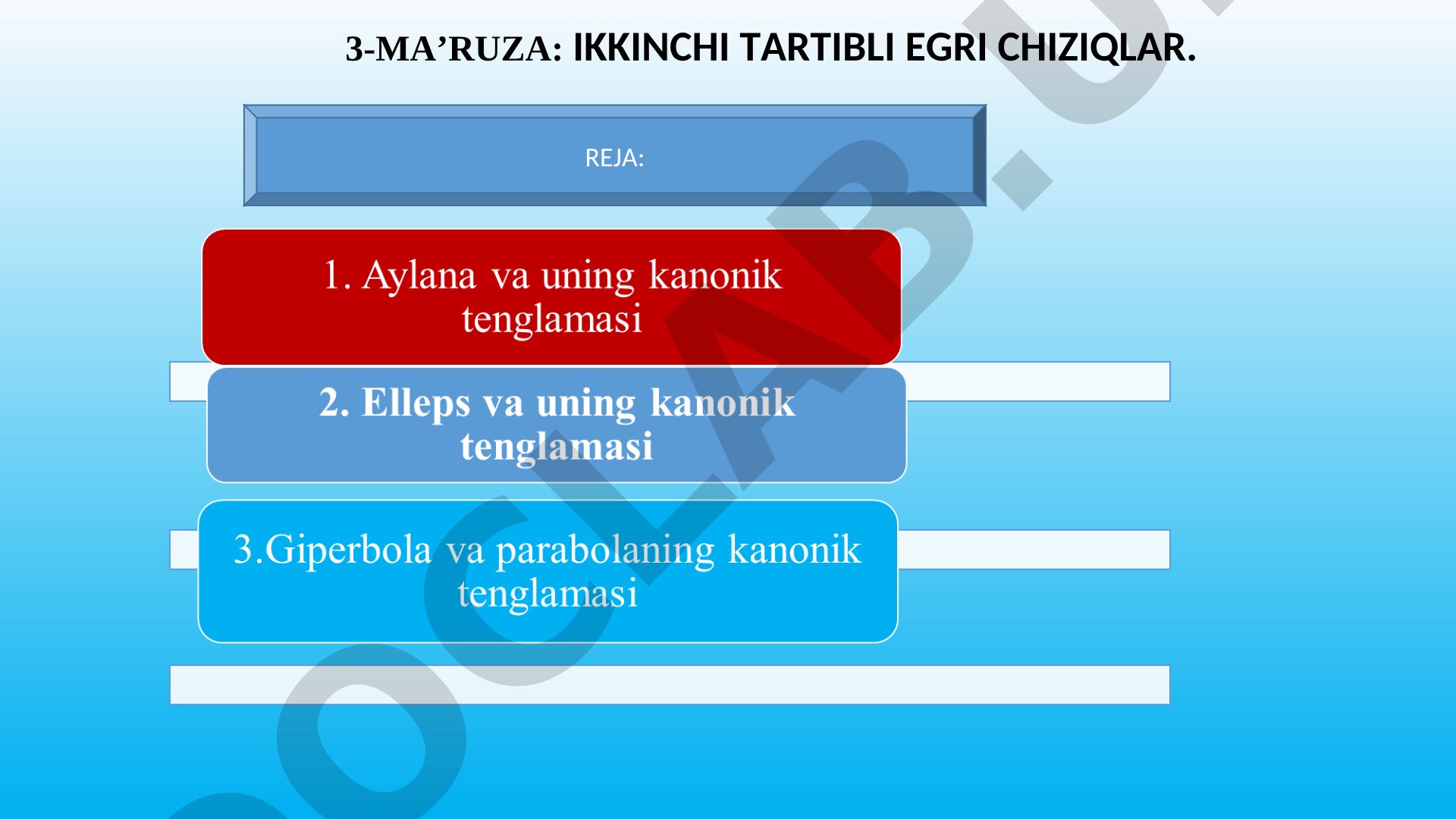 IKKINCHI TARTIBLI EGRI CHIZIQLAR