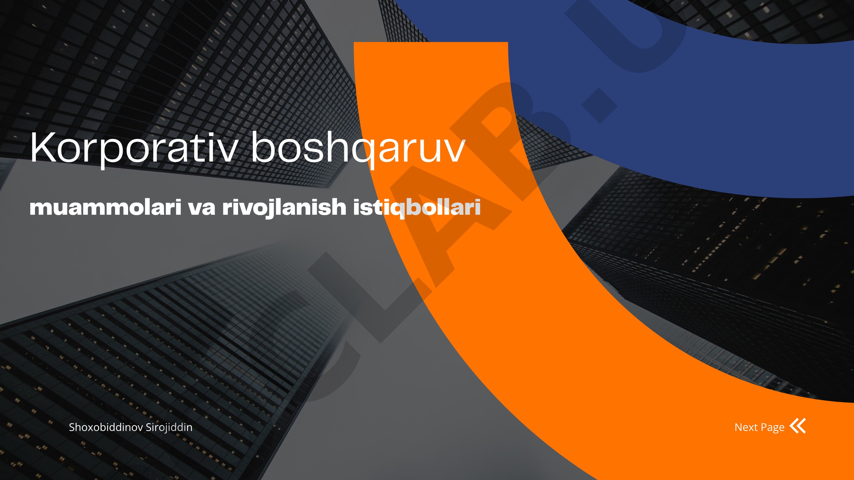Korporativ boshqaruv muammolari va rivojlanish istiqbollari