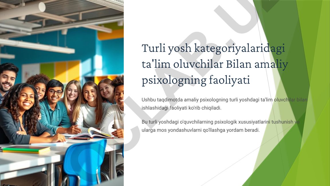 Amaliy psixologning turli yoshdagi ta'lim oluvchilar bilan ishlashi
