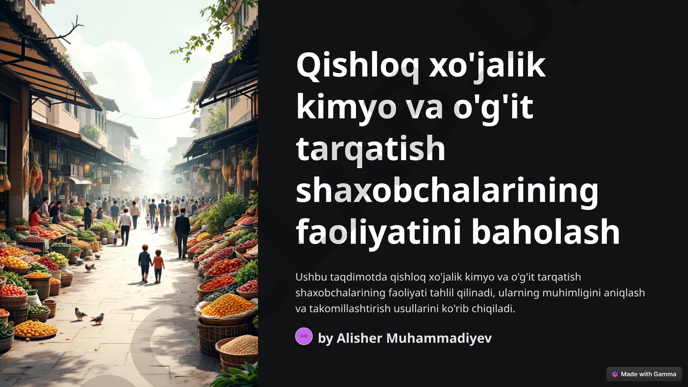 Qishloq xo'jalik kimyo va o'g'it tarqatish shaxobchalarining faoliyatini baholash