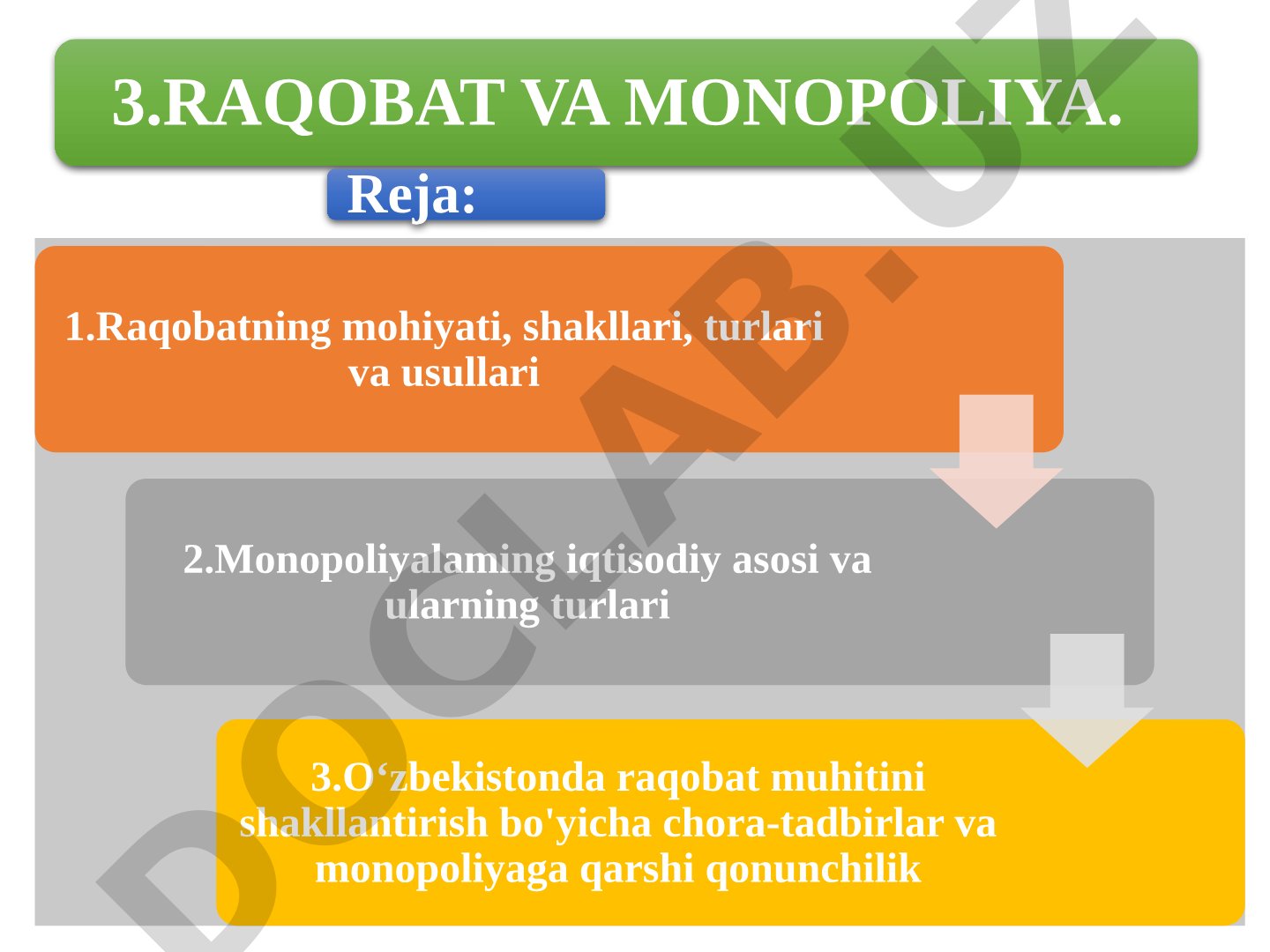 Raqobat va monopoliya: O‘zbekistonda raqobat muhiti va monopoliyaga qarshi qonunchilik