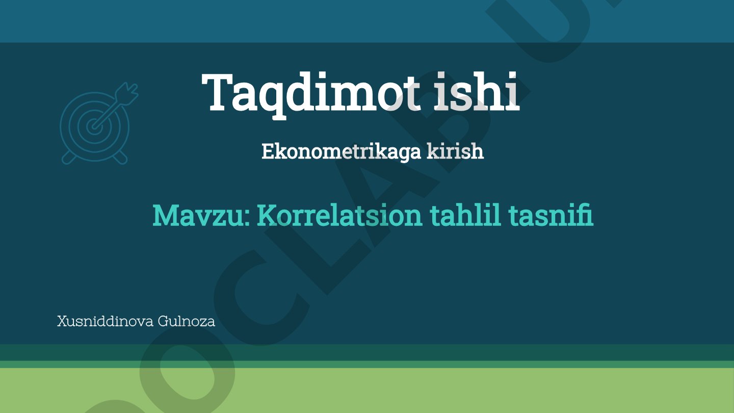 Korrelatsion tahlil tasnifi