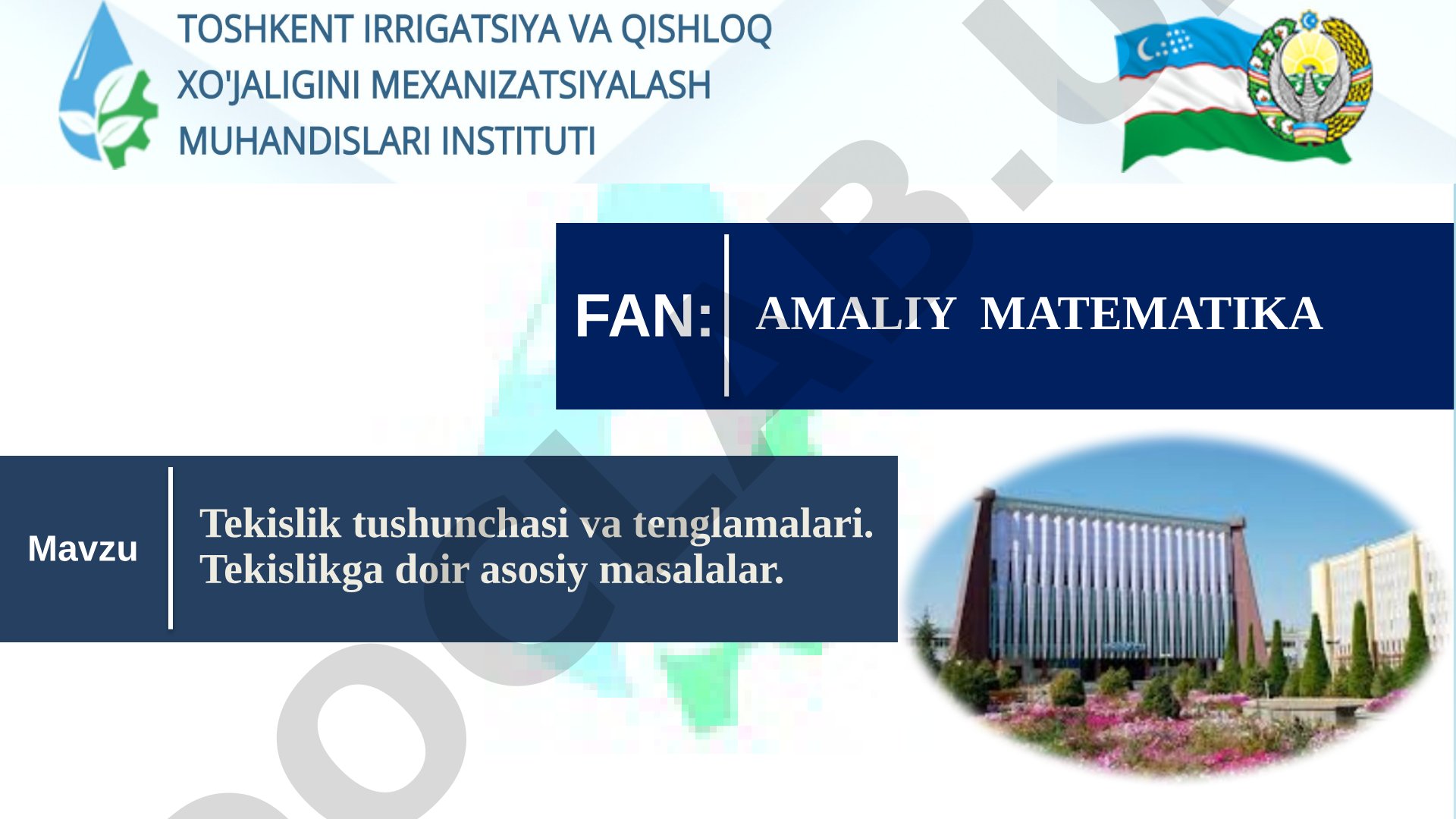 Tekislik tushunchasi va tenglamalari