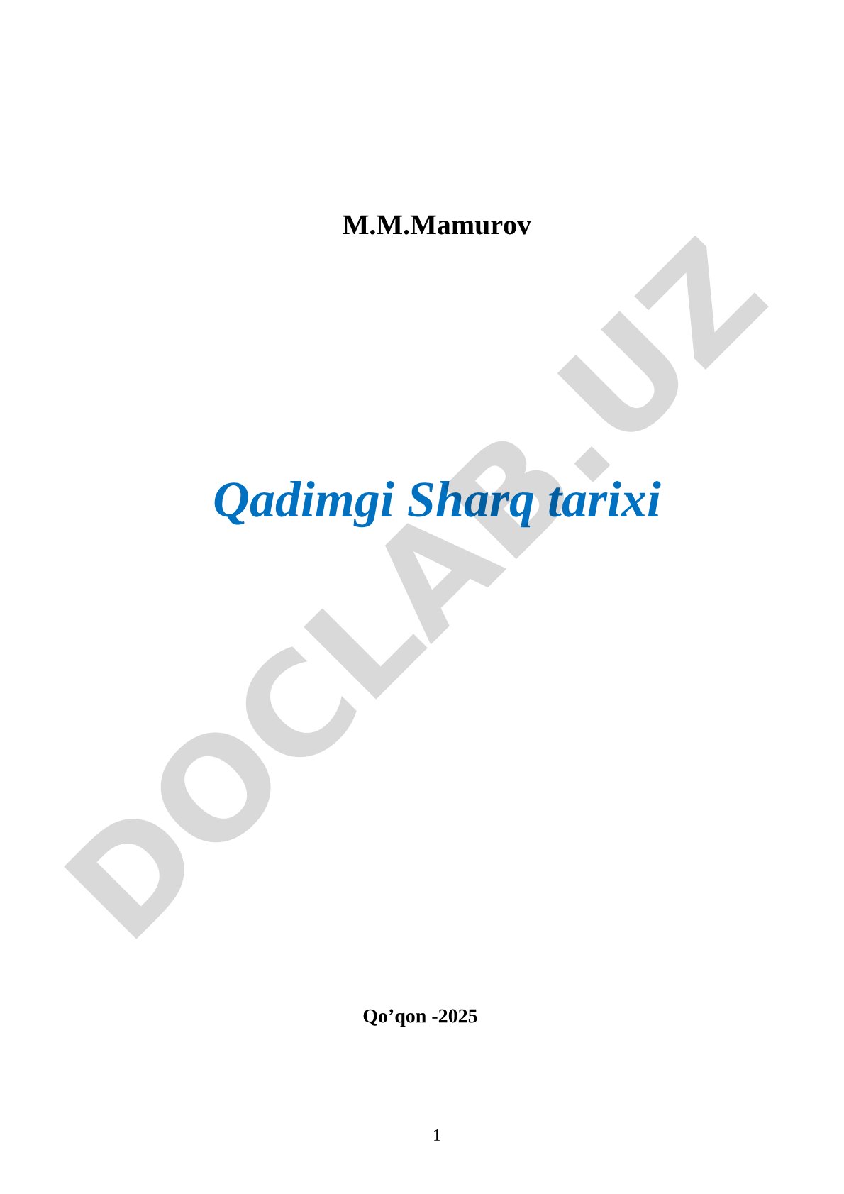 Qadimgi Sharq tarixi
