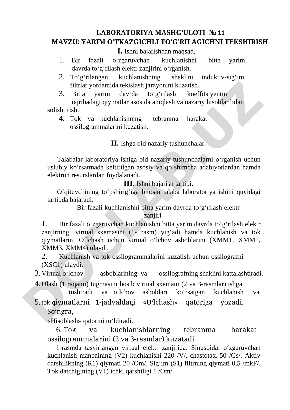 Yarim o'tkazgichli to'g'rilagichni tekshirish