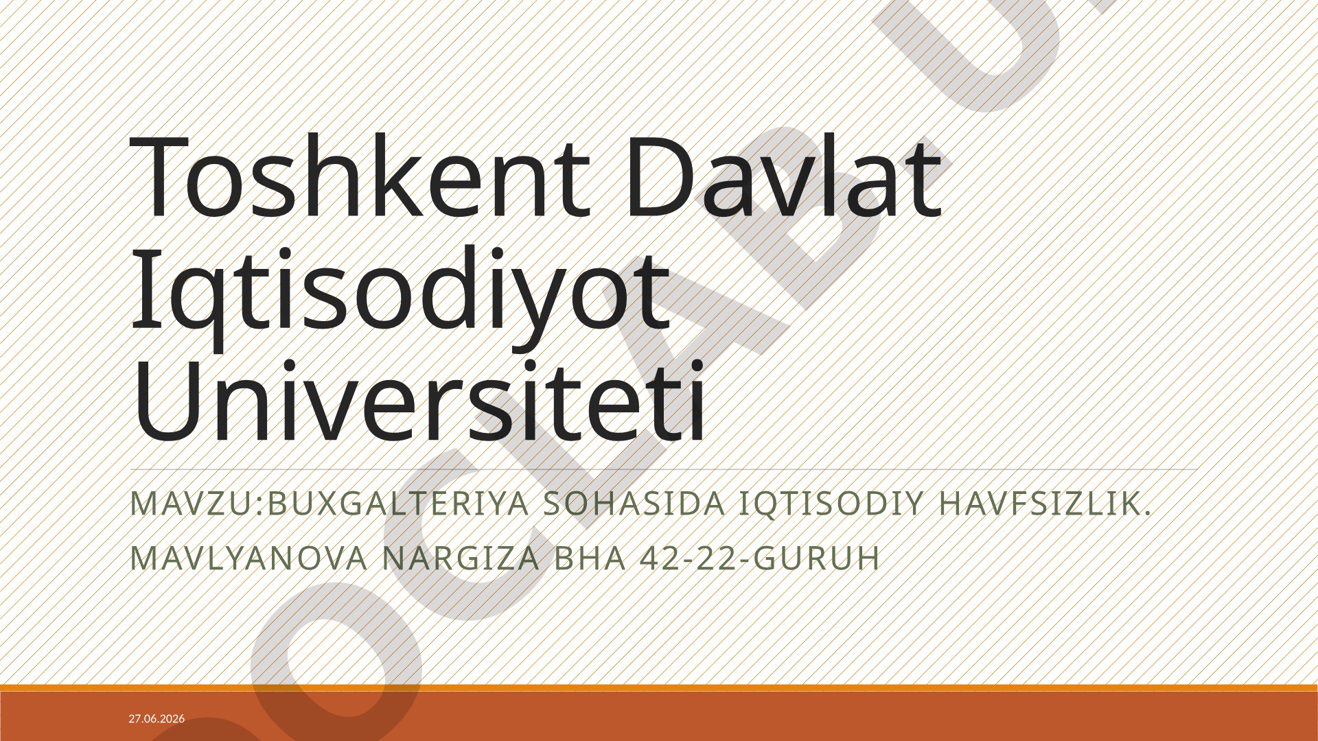 Buxgalteriya sohasida iqtisodiy havfsizlik
