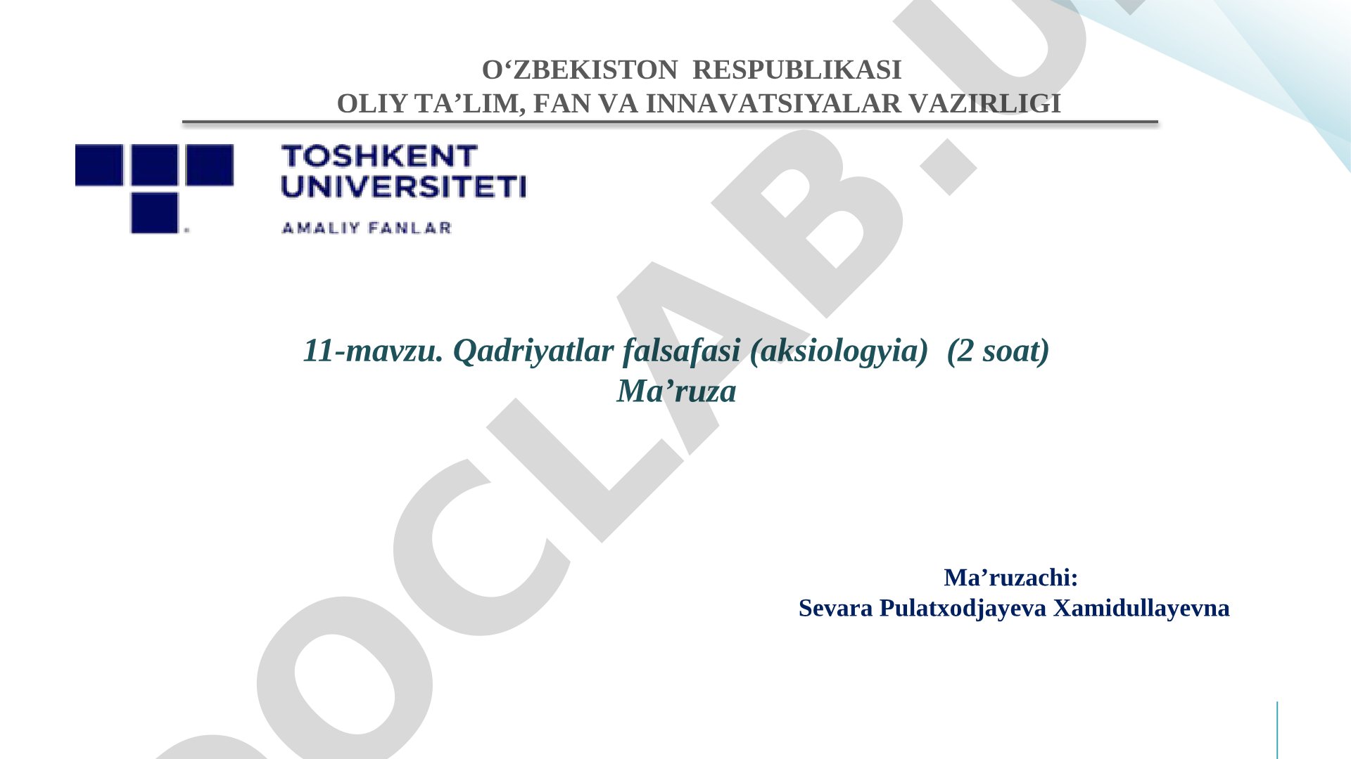 Qadriyatlar falsafasi (aksiologyia)