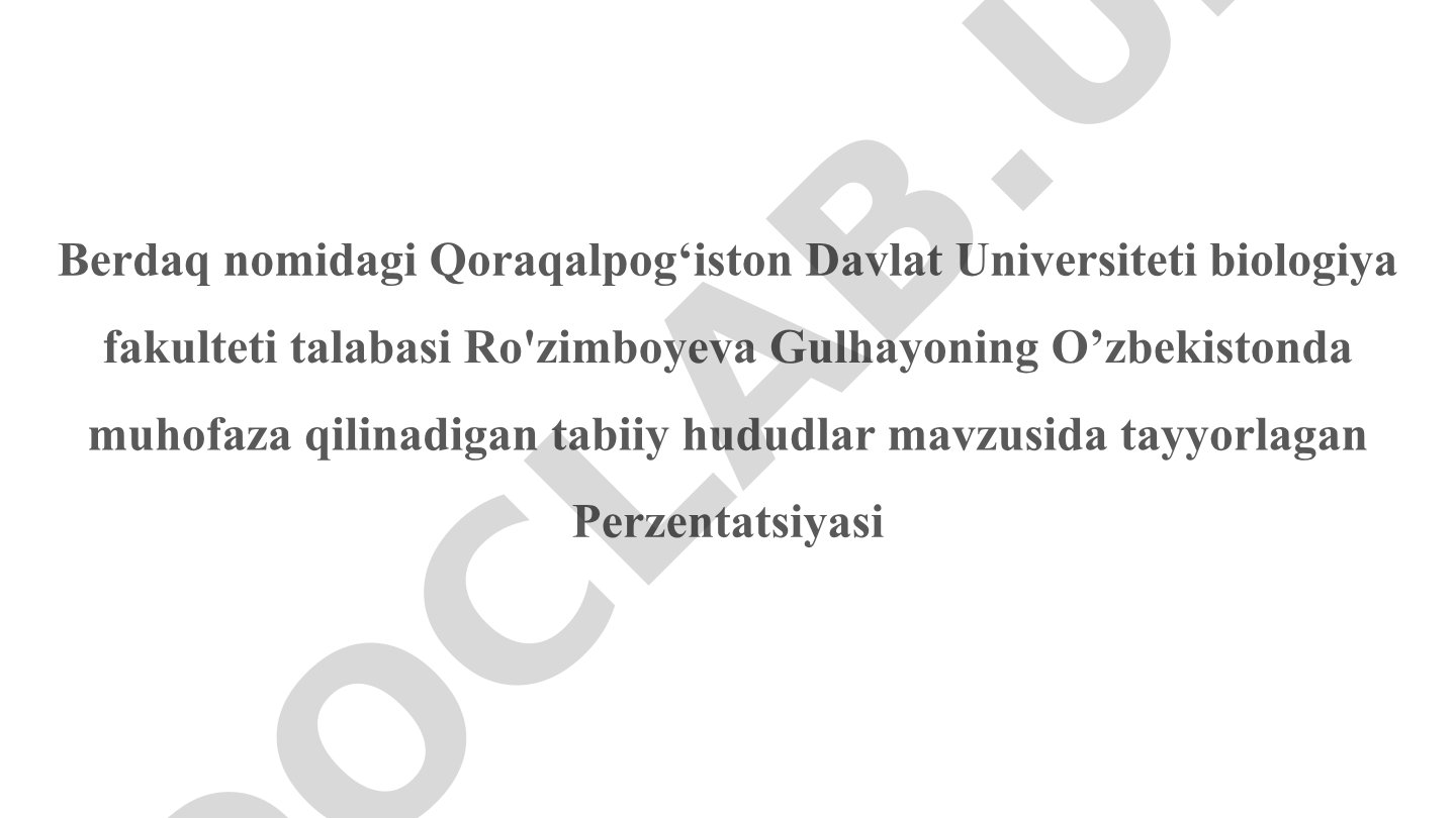 O'zbekistonda muhofaza qilinadigan tabiiy hududlar