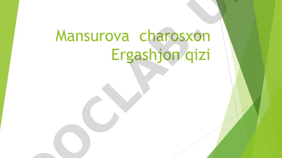 Mansurova Charosxon Ergashjon qizi