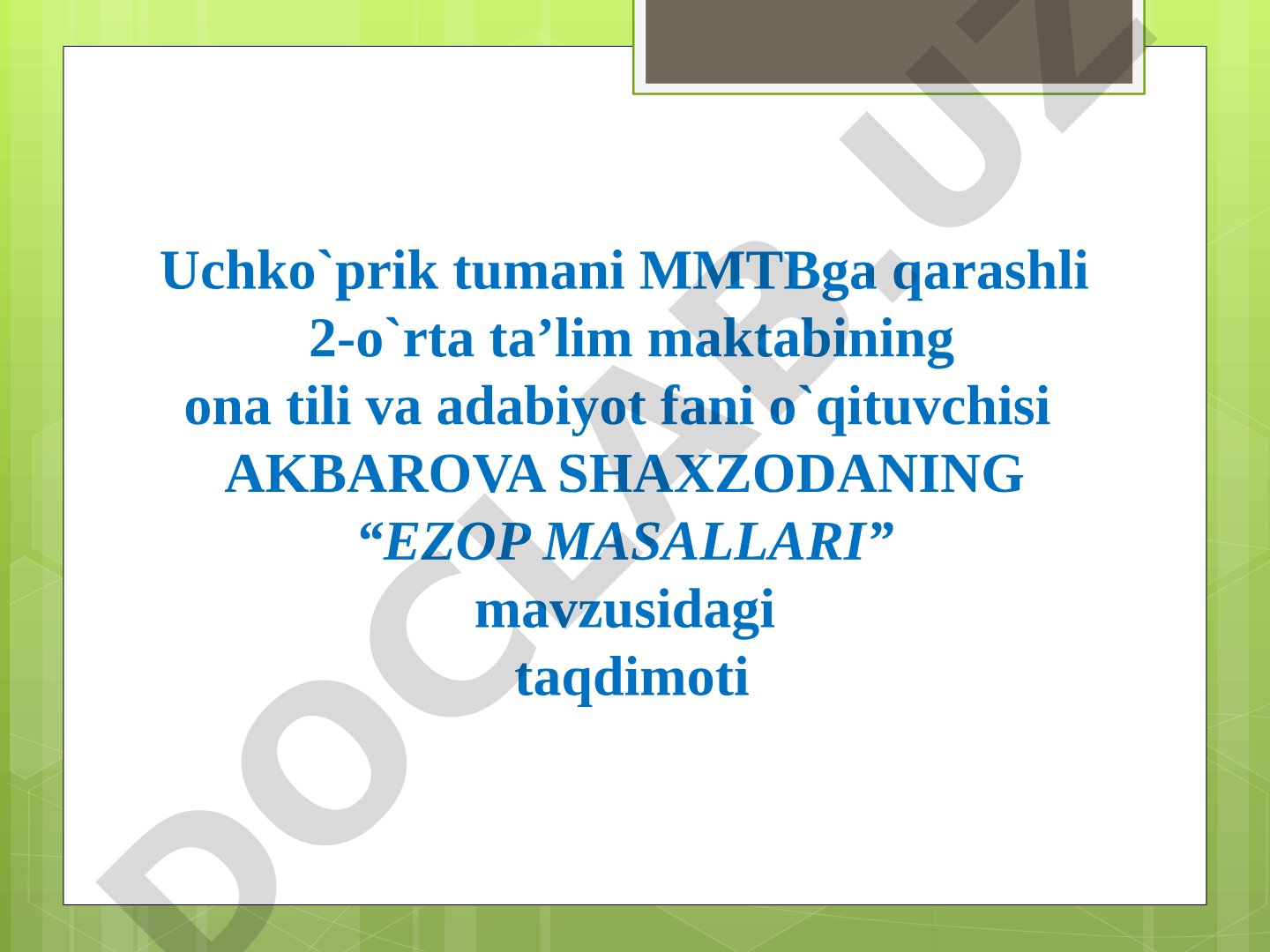 EZOP MASALLARI