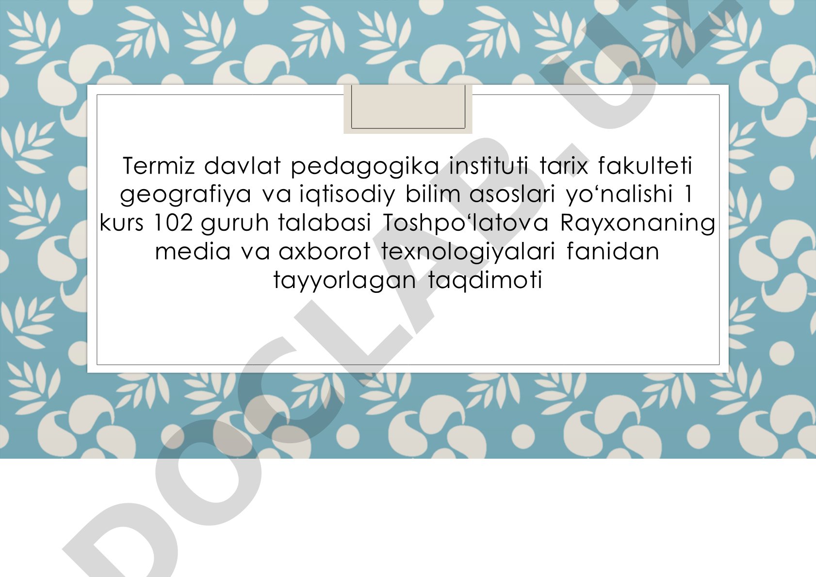 Axborot xavfsizligi