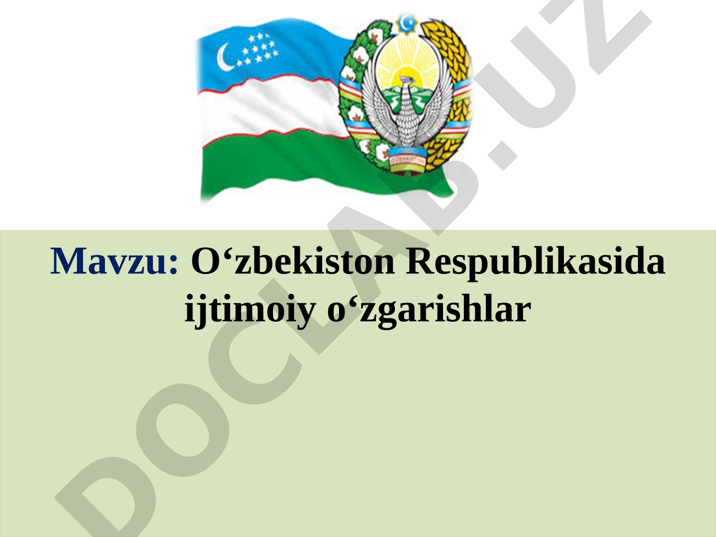 O‘zbekiston Respublikasida ijtimoiy o‘zgarishlar