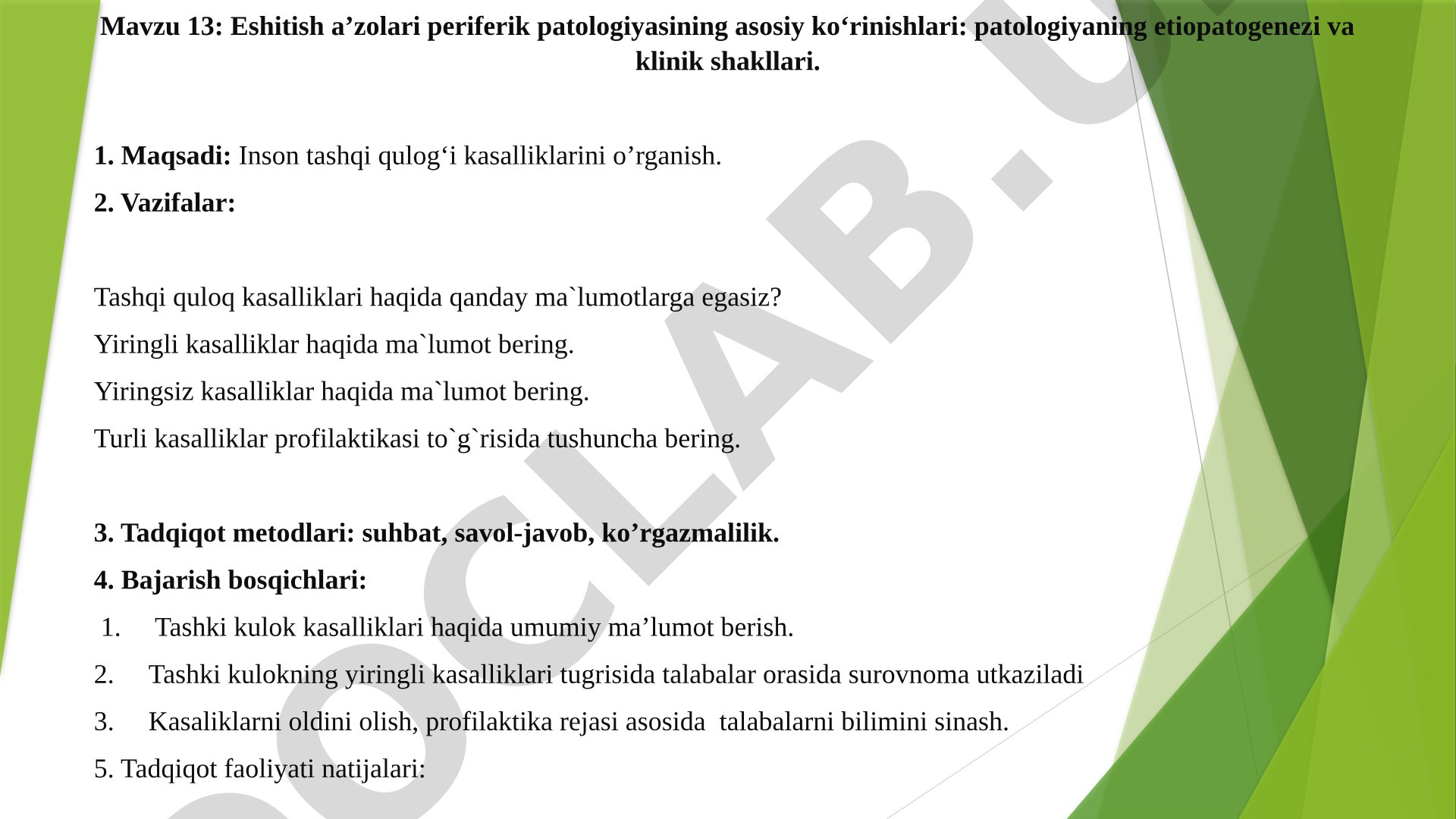 Eshitish a’zolari periferik patologiyasining asosiy ko‘rinishlari: patologiyaning etiopatogenezi va klinik shakllari