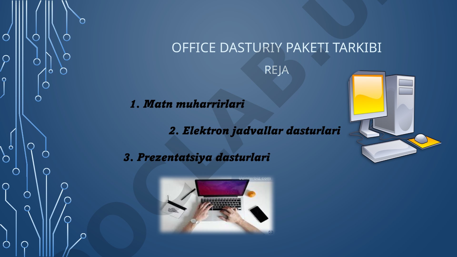 Office dasturiy paketi tarkibi