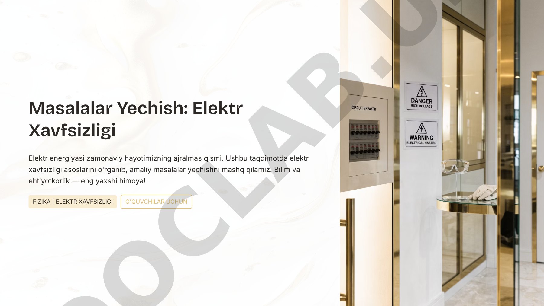 Masalalar Yechish: Elektr Xavfsizligi
