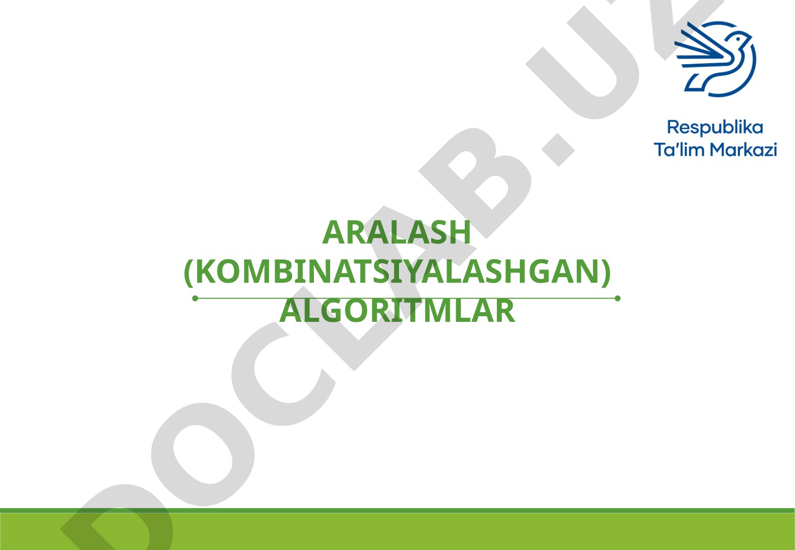 Aralash (kombinatsiyalashgan) algoritmlar