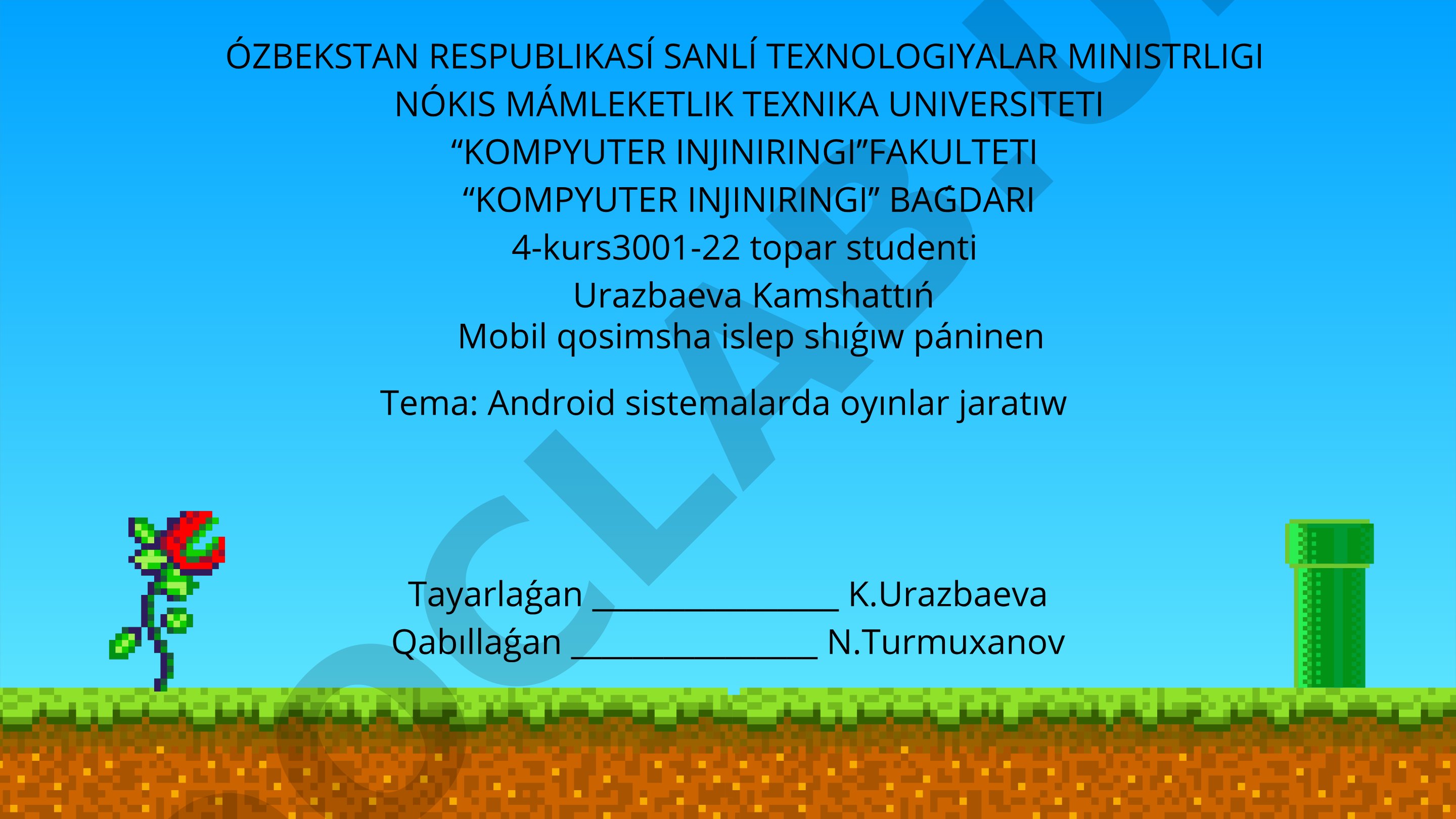 Android sistemalarda oyınlar jaratıw