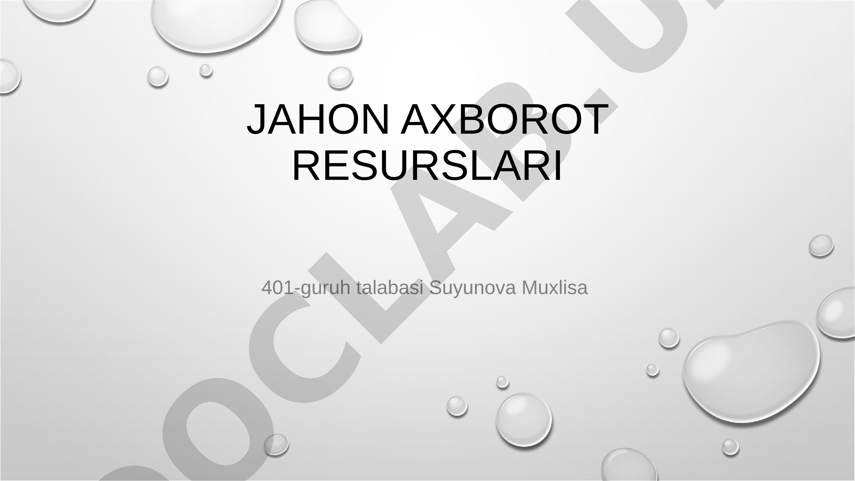 Jahon axborot resurslari