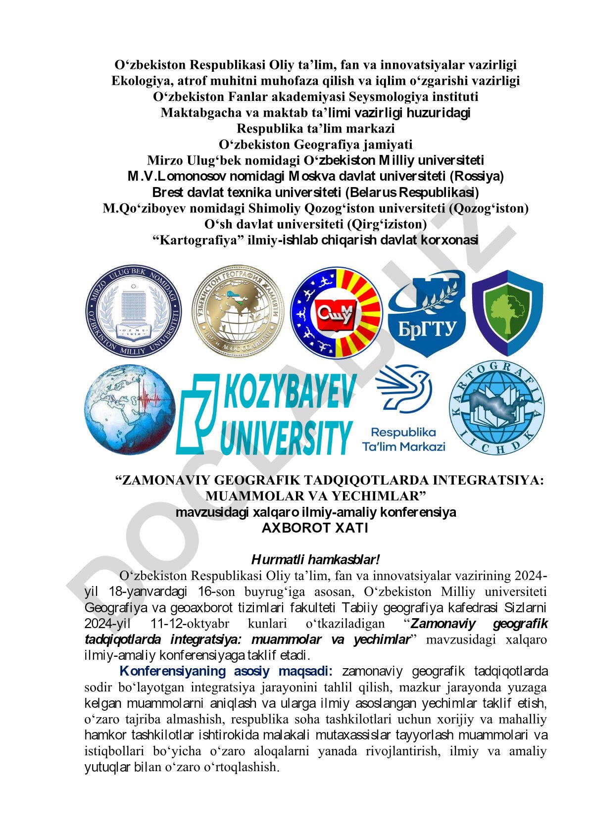 Zamonaviy geografik tadqiqotlarda integratsiya: muammolar va yechimlar