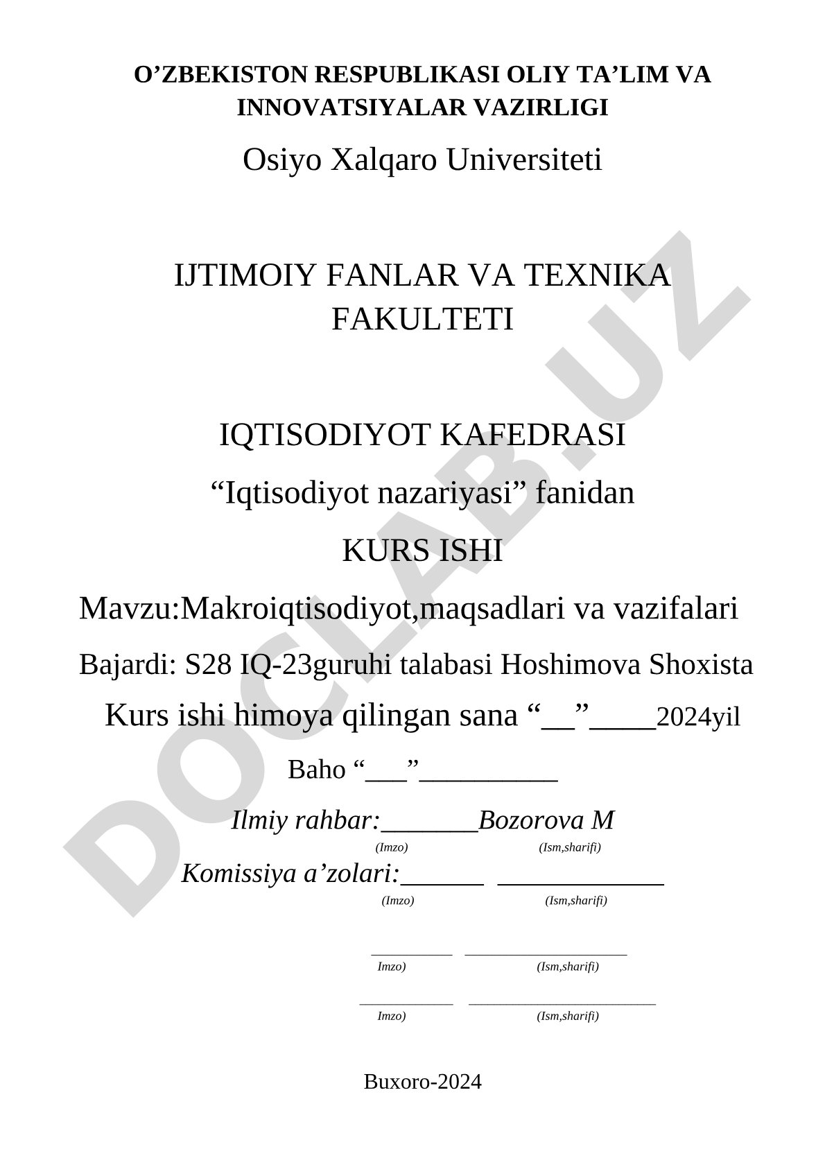 Makroiqtisodiyot, maqsadlari va vazifalari