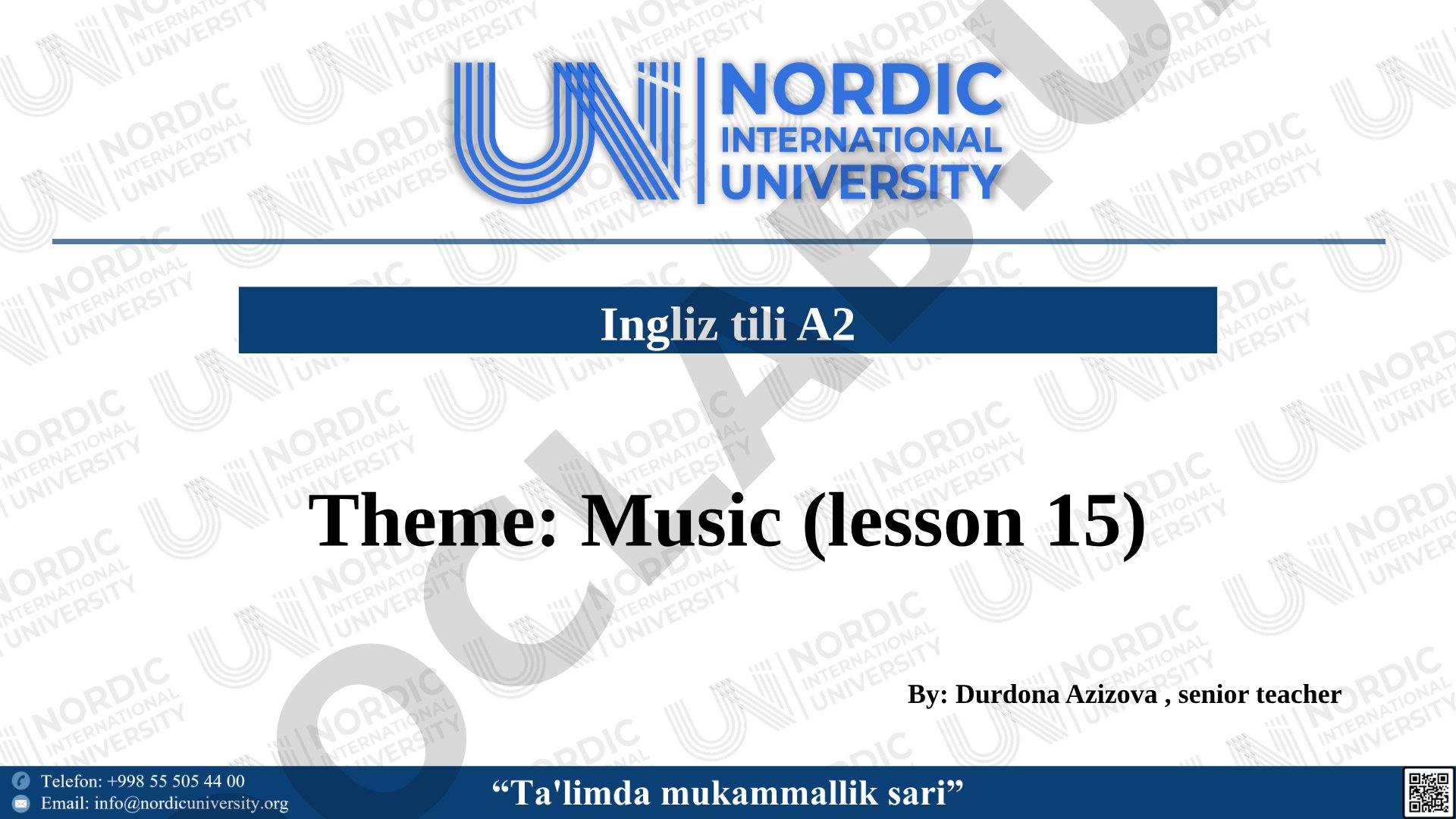 Music (lesson 15)