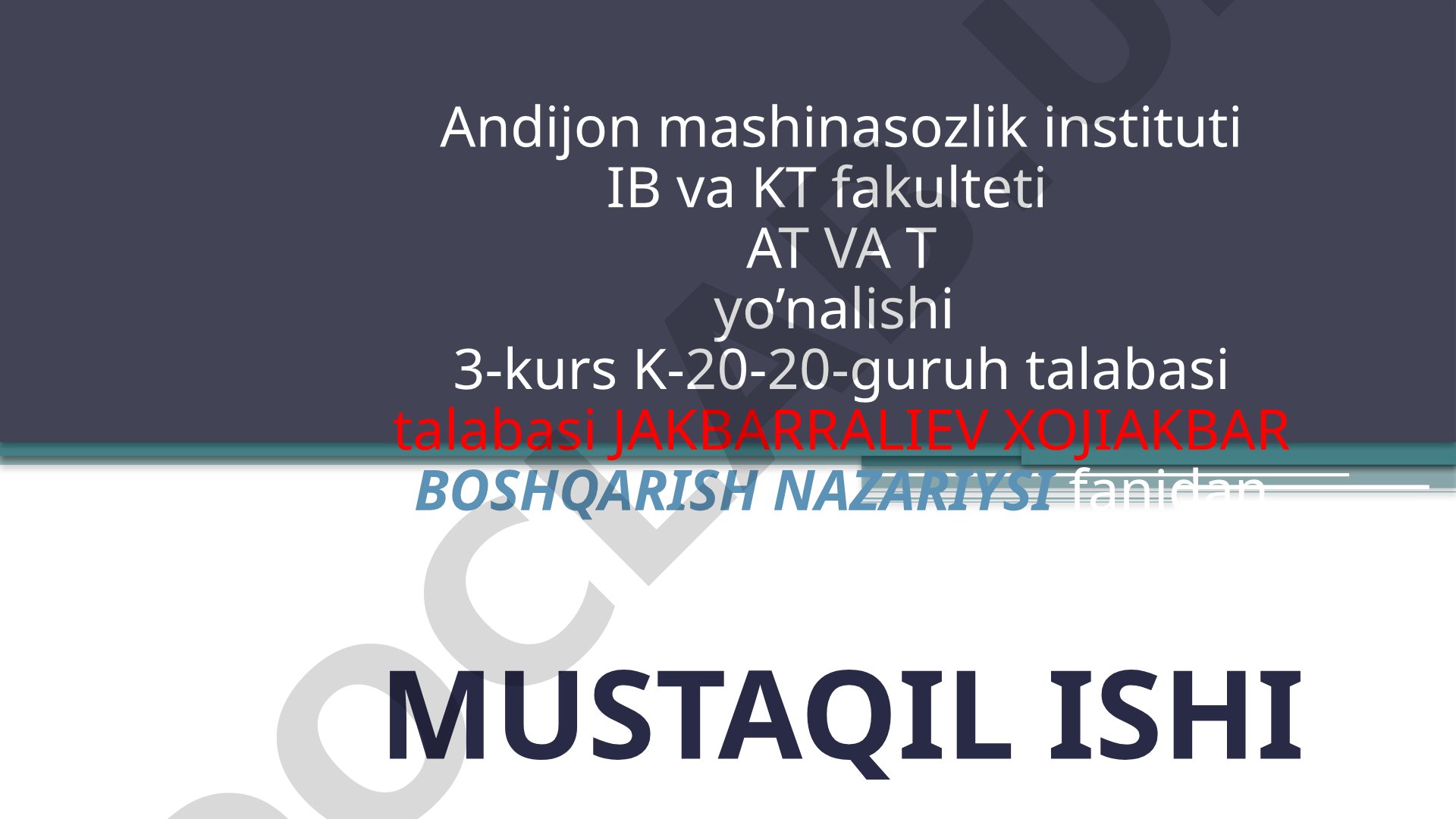 Chiziqli avtomatik rostlash sistemalari