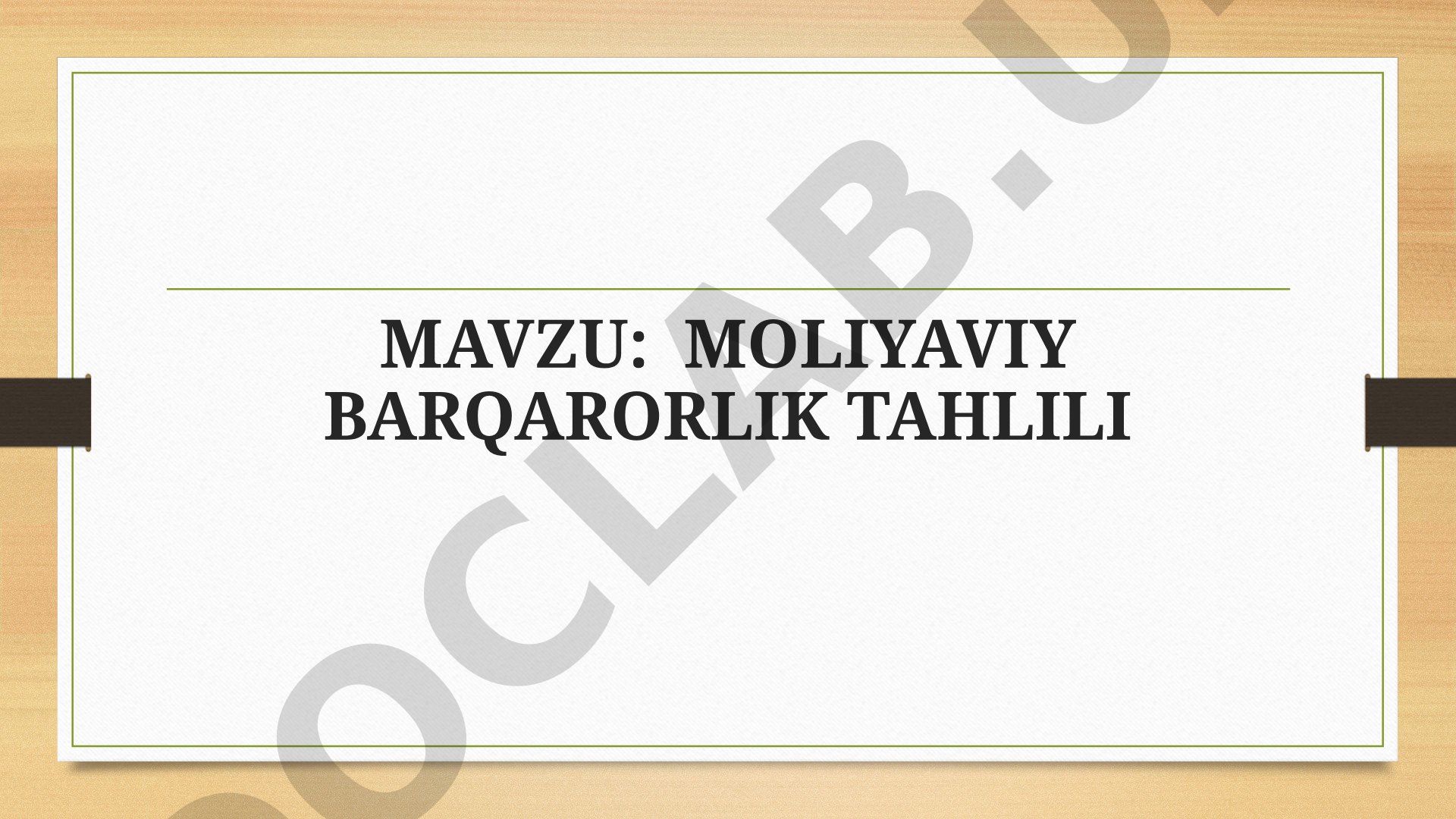 Moliyaviy barqarorlik tushunchasi, tahlil usullari va ko'rsatkichlari, oshirish yo'llari