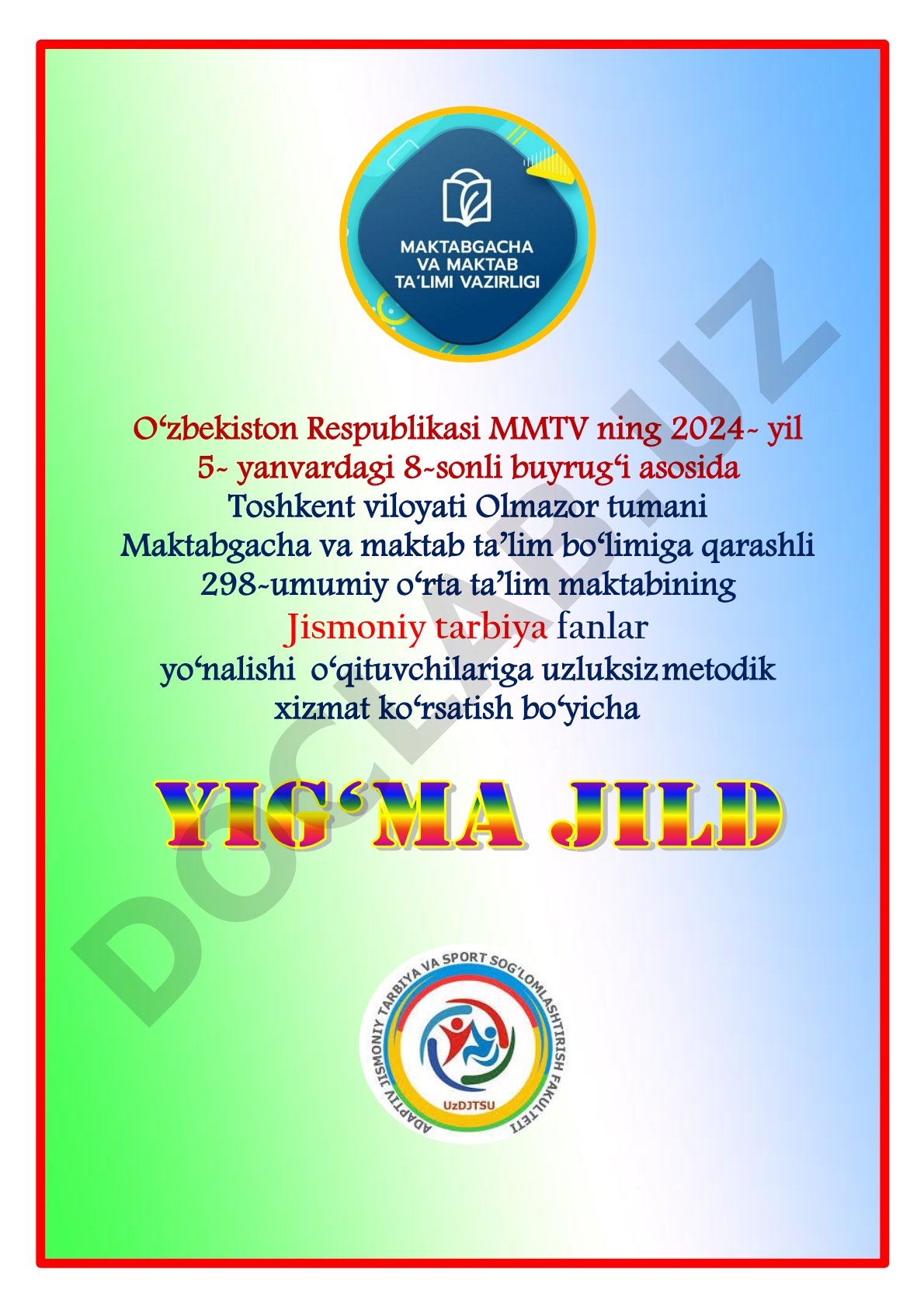 Jismoniy tarbiya o'qituvchilariga uzluksiz metodik xizmat ko'rsatishni takomillashtirish