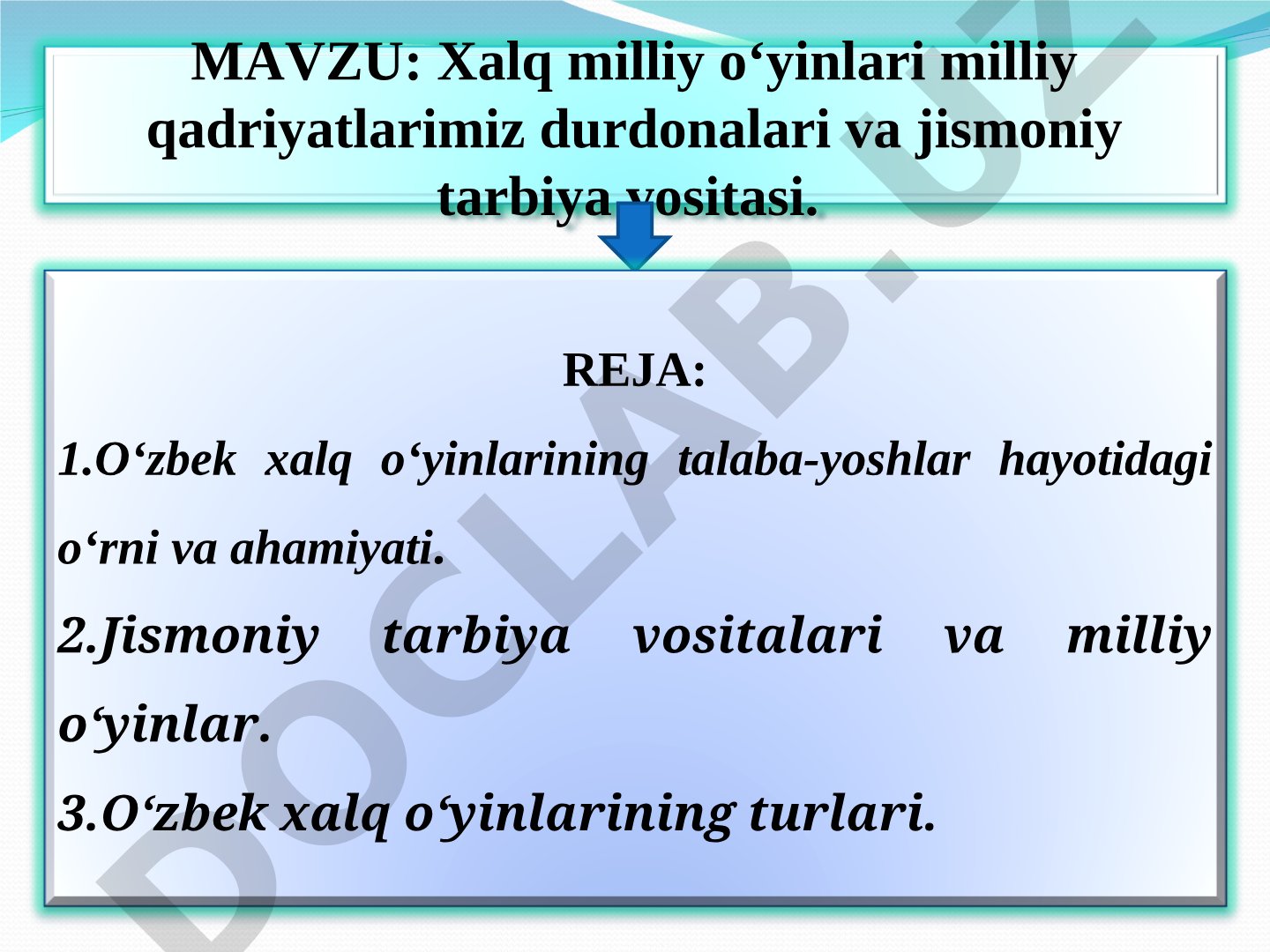 Xalq milliy o‘yinlari milliy qadriyatlarimiz durdonalari va jismoniy tarbiya vositasi
