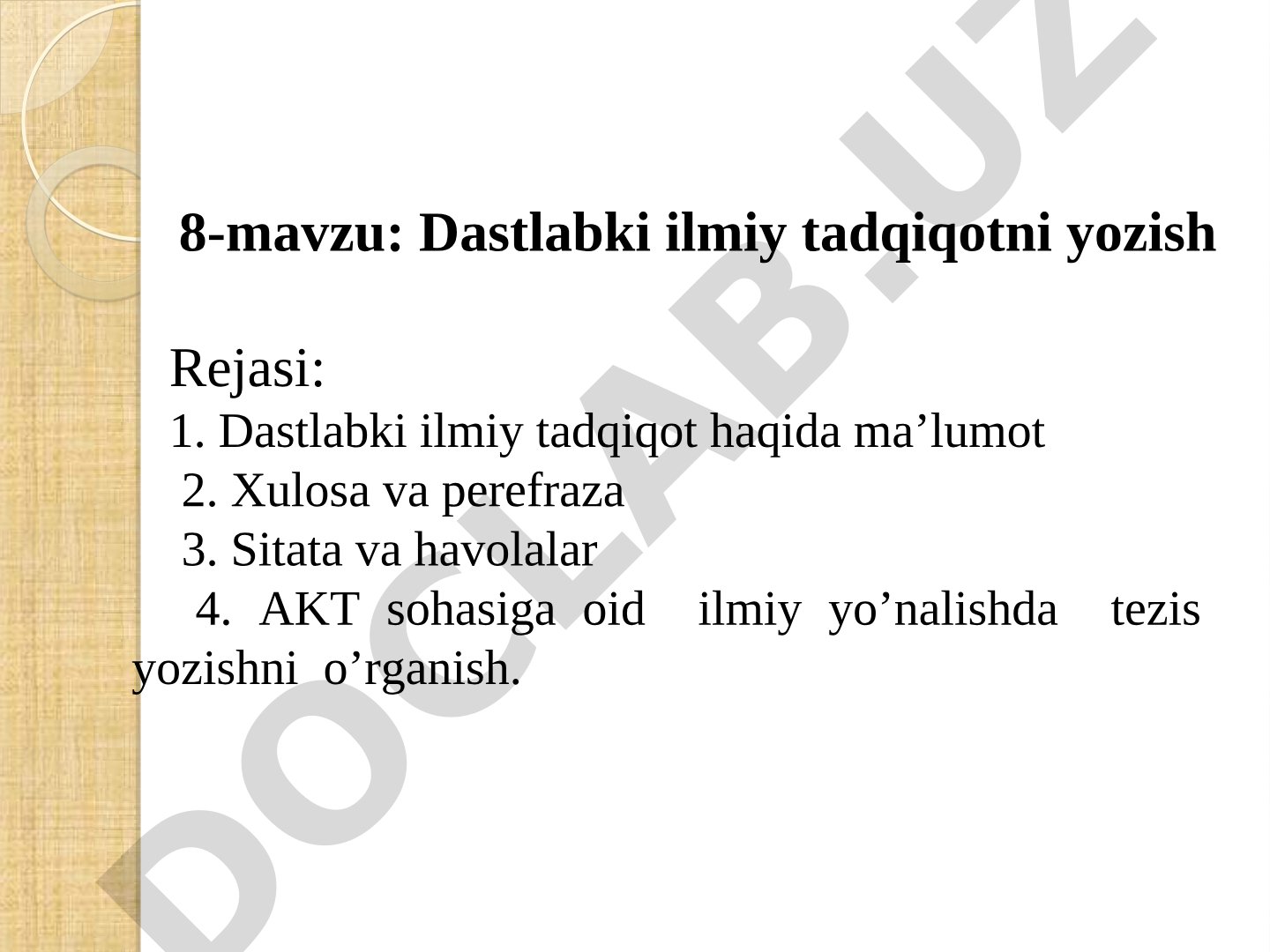 Dastlabki ilmiy tadqiqotni yozish