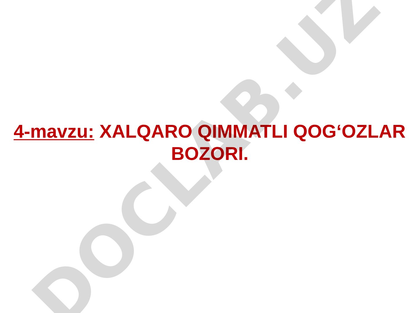 Xalqaro qimmatli qog'ozlar bozori