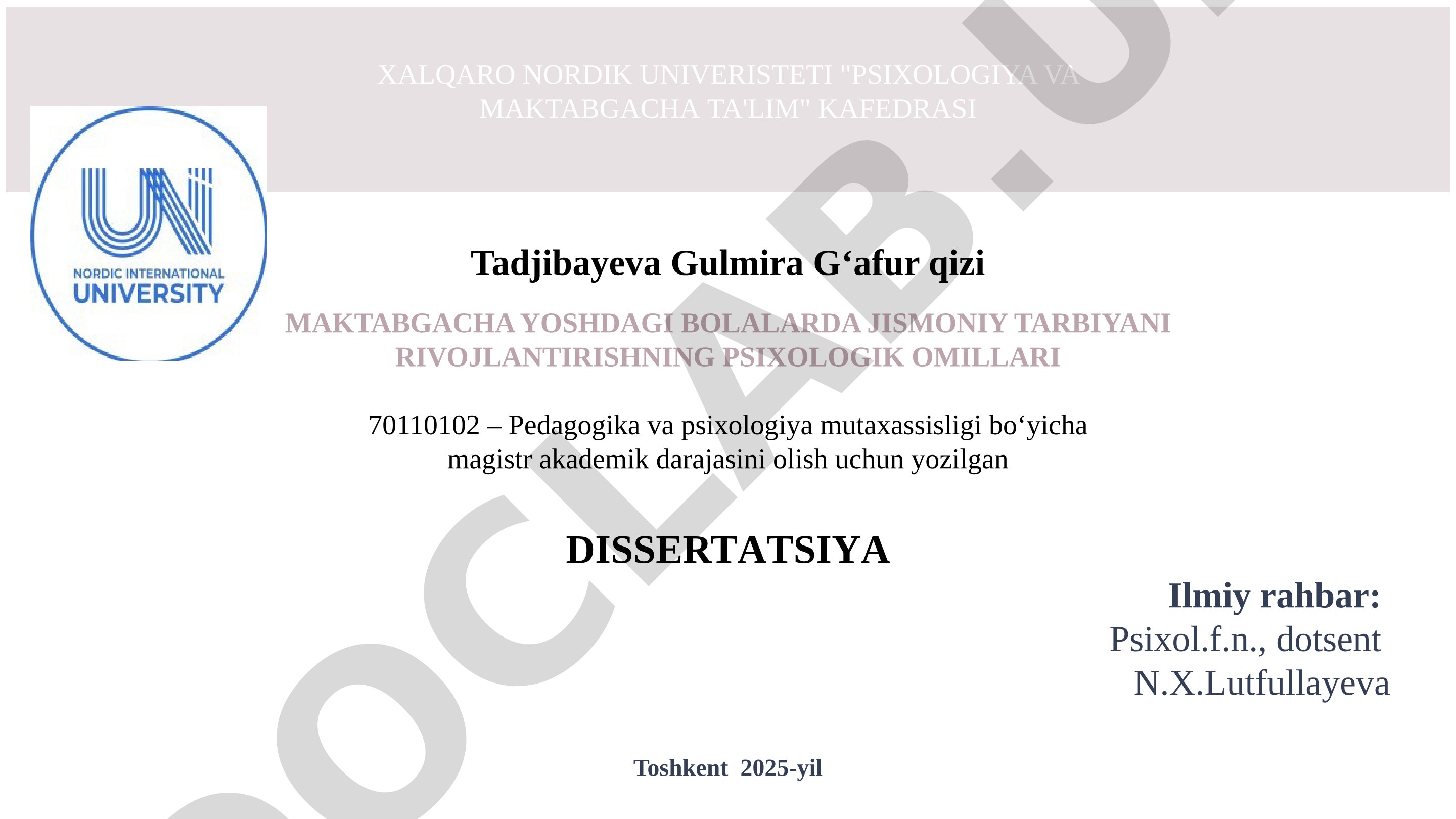 Maktabgacha yoshdagi bolalarda jismoniy tarbiyani rivojlantirishning psixologik omillari