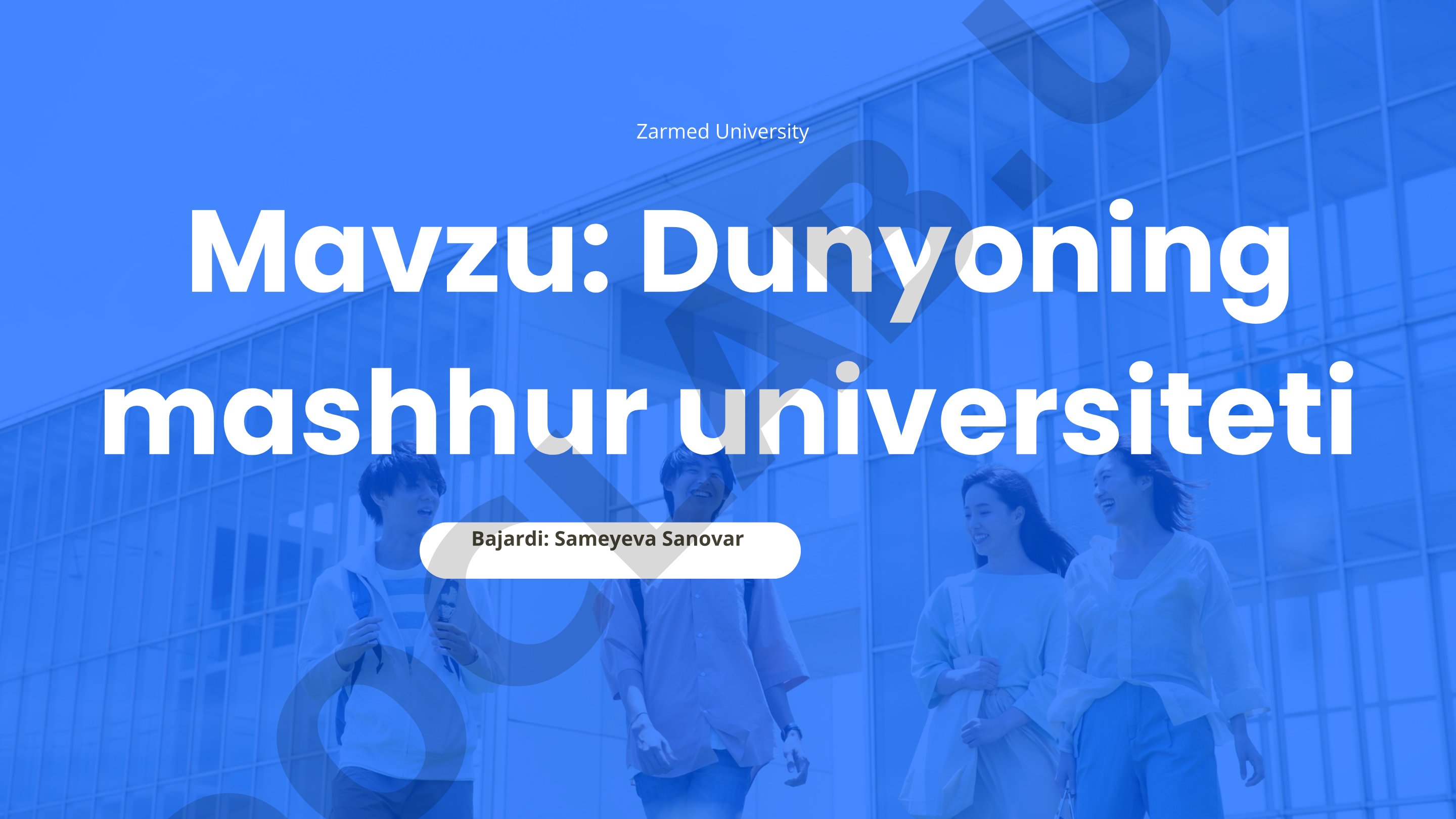 Dunyoning mashhur universiteti