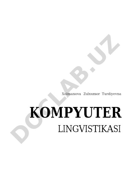 Kompyuter lingvistikasi