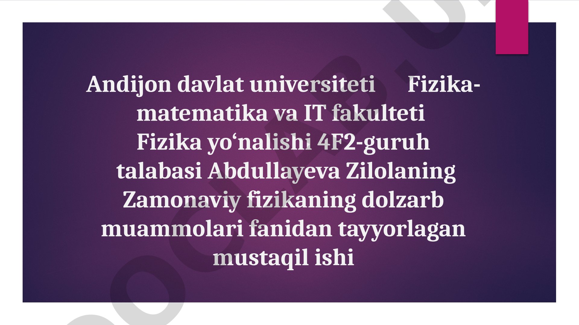 Modda tuzilishini o’rganishning akustik usullari