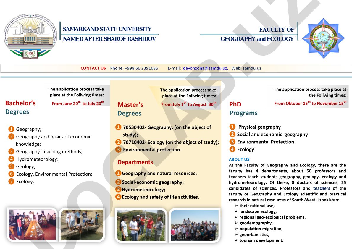 Geography and Ecology Faculty Academic Programs