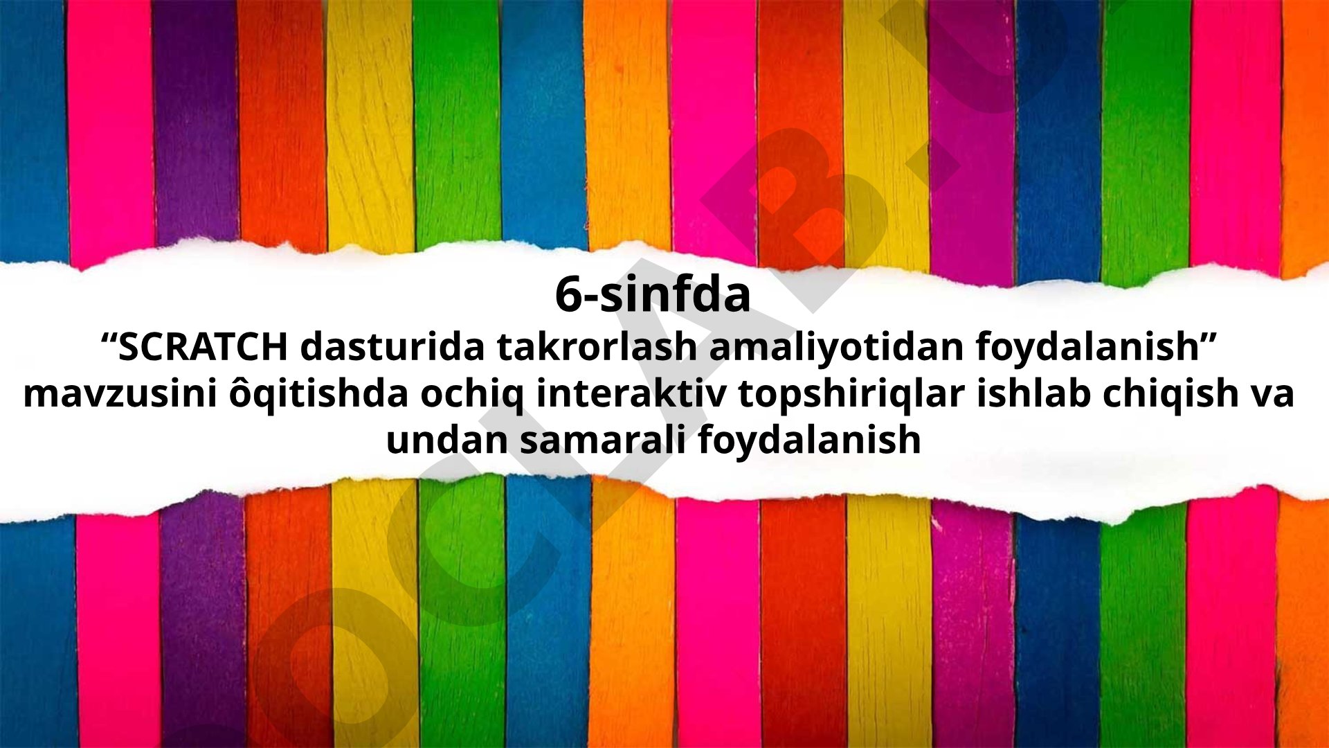 SCRATCH dasturida takrorlash amaliyotidan foydalanish