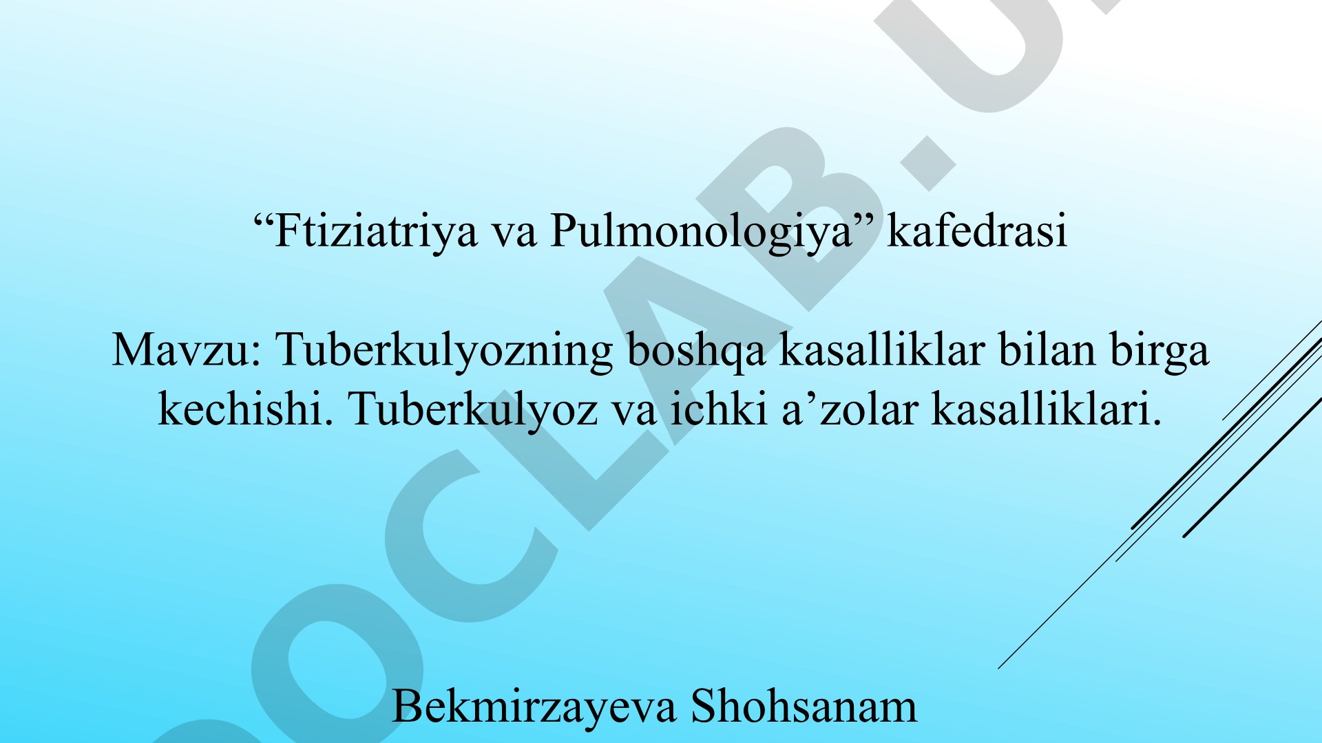 Tuberkulyozning boshqa kasalliklar bilan birga kechishi