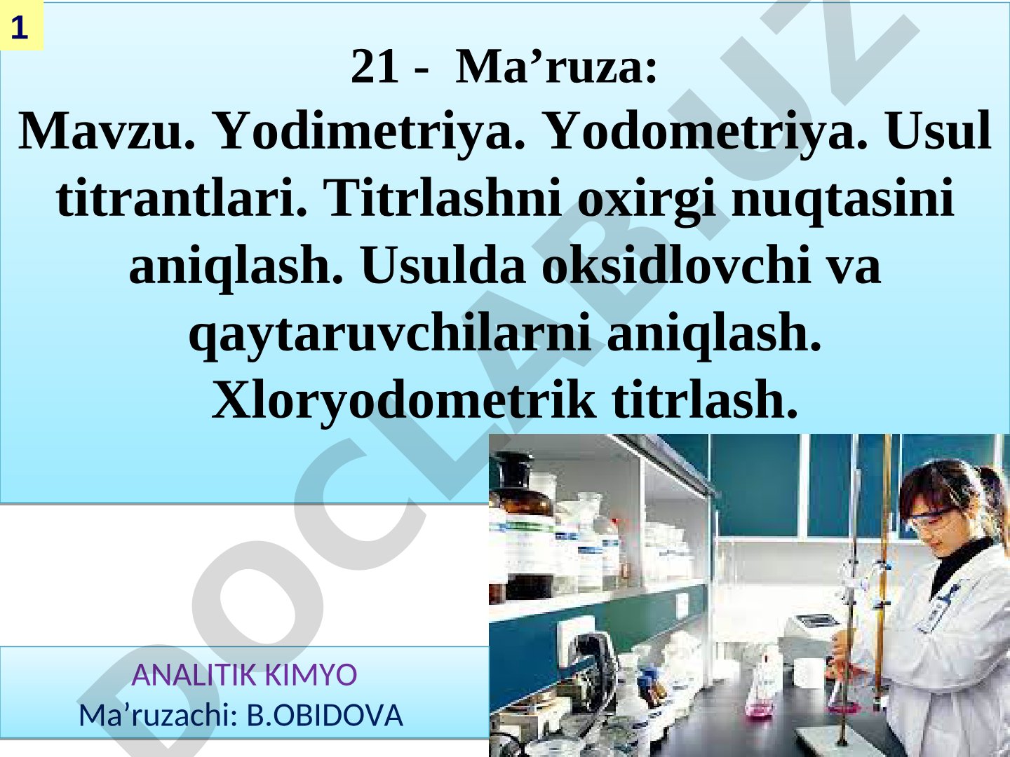 Yodimetriya. Yodometriya.