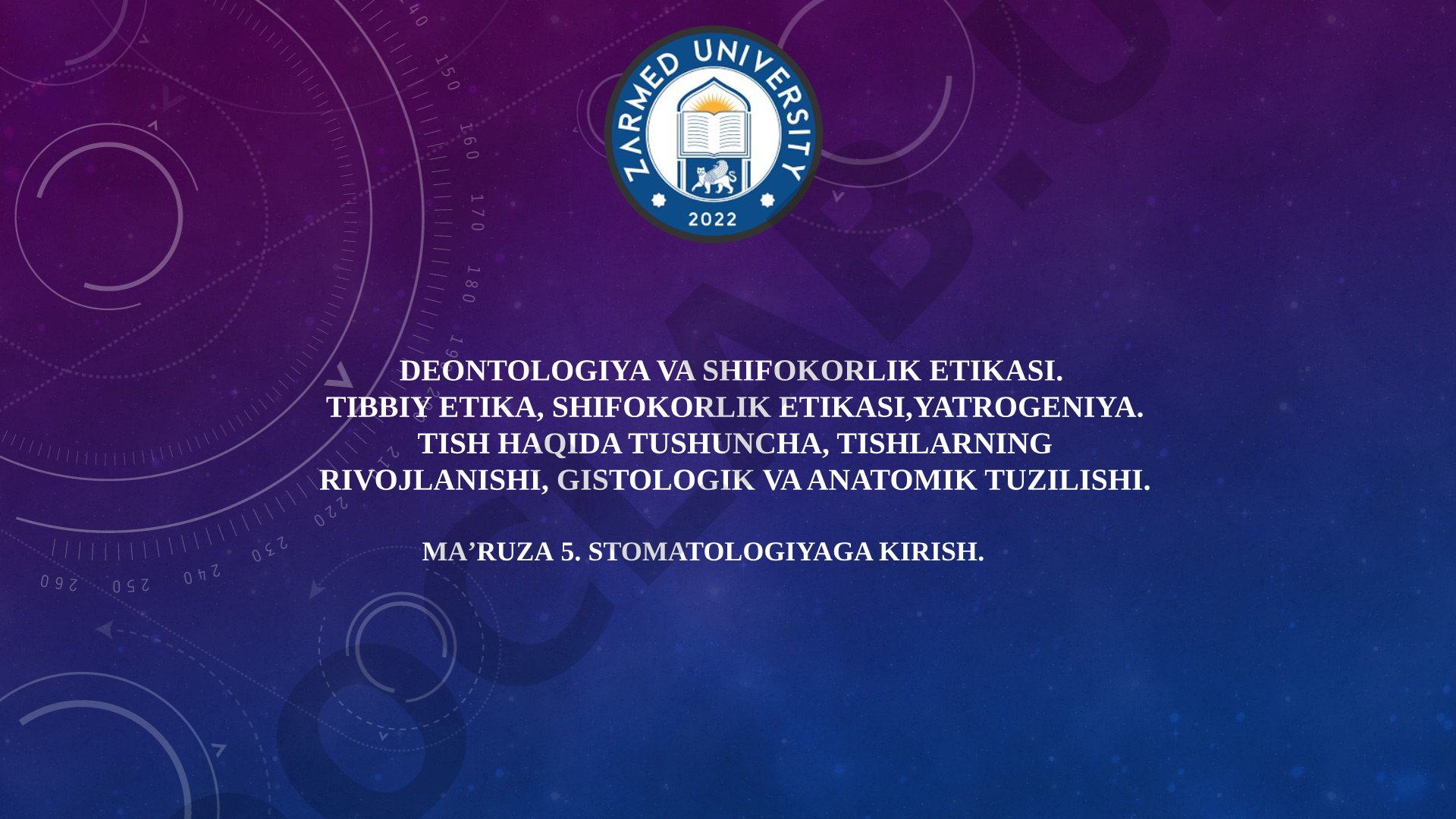 Deontologiya va shifokorlik etikasi