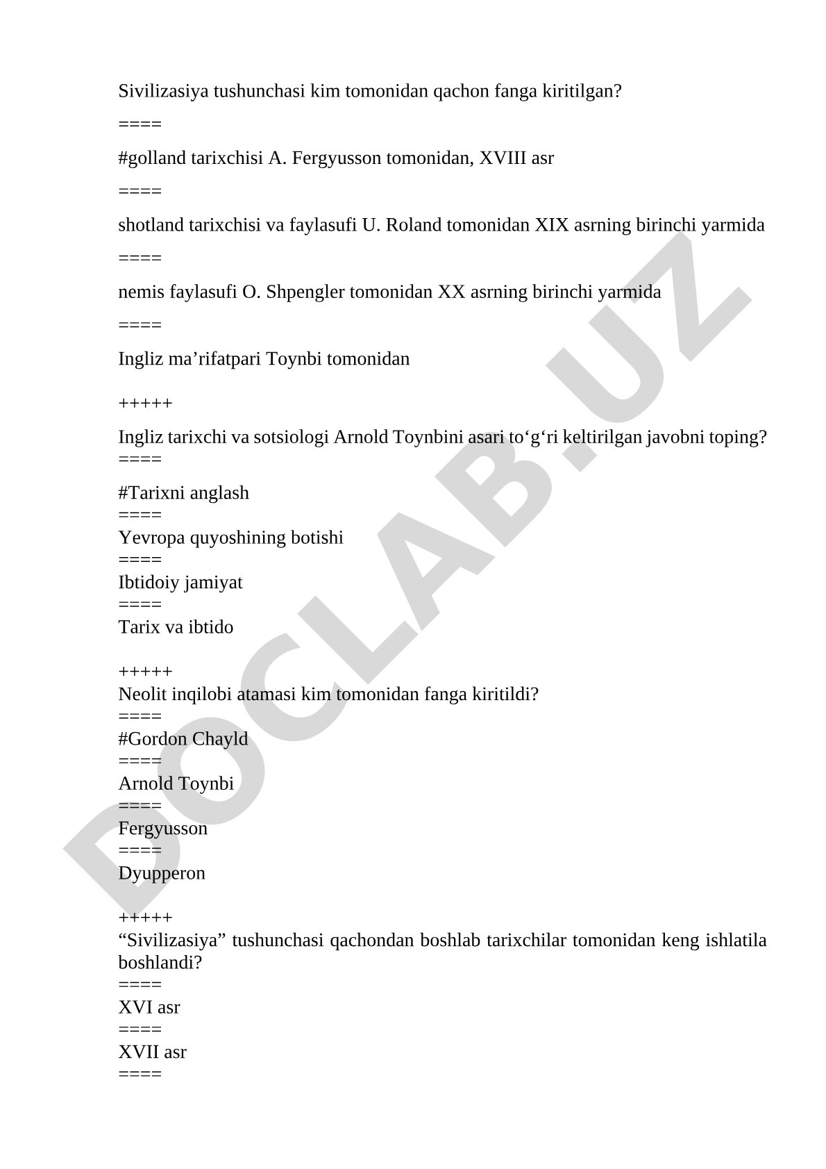 Sivilizasiya tushunchasi va uning fanga kiritilishi