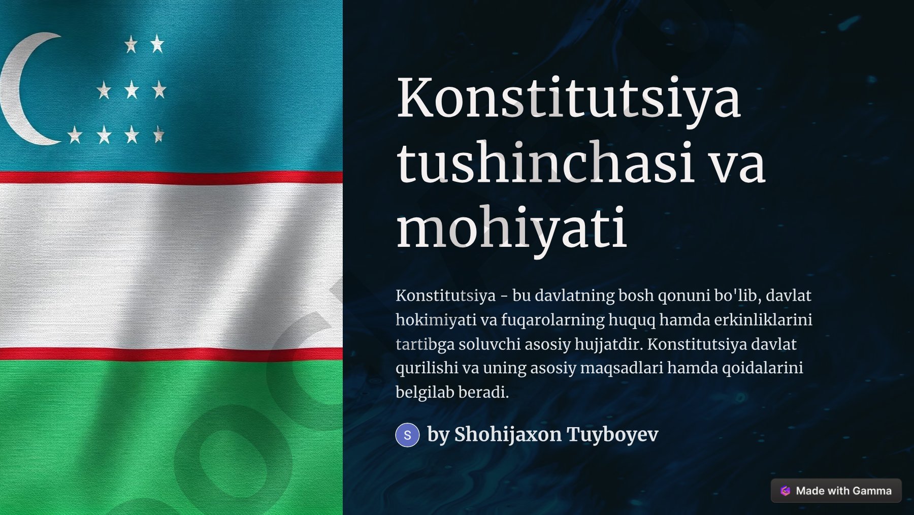 Konstitutsiya tushunchasi va mohiyati