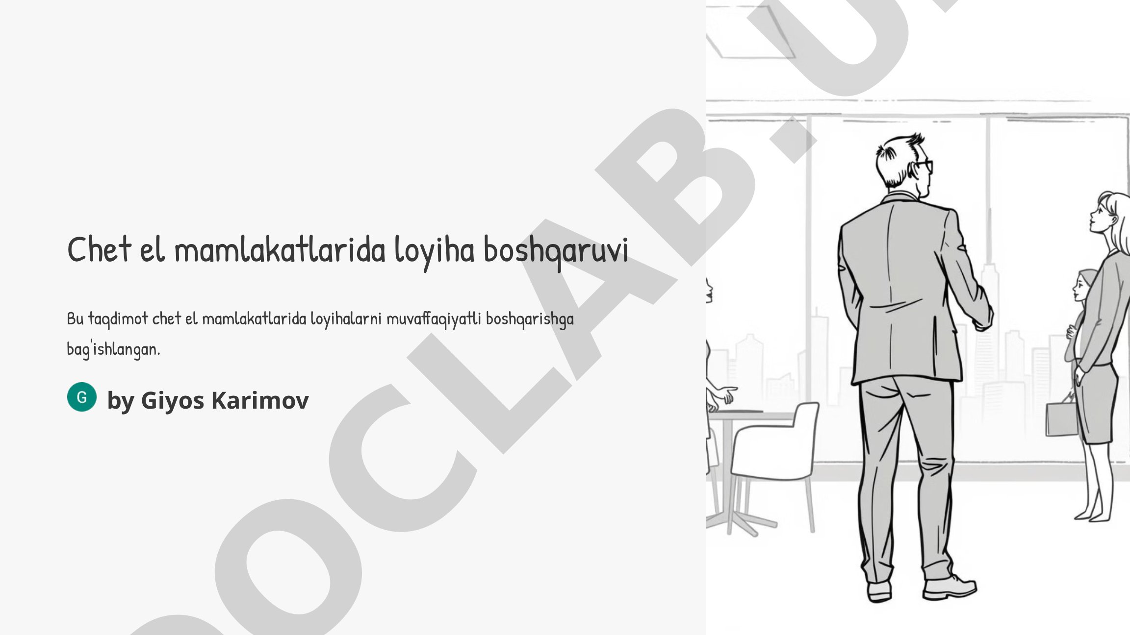 Chet el mamlakatlarida loyiha boshqaruvi