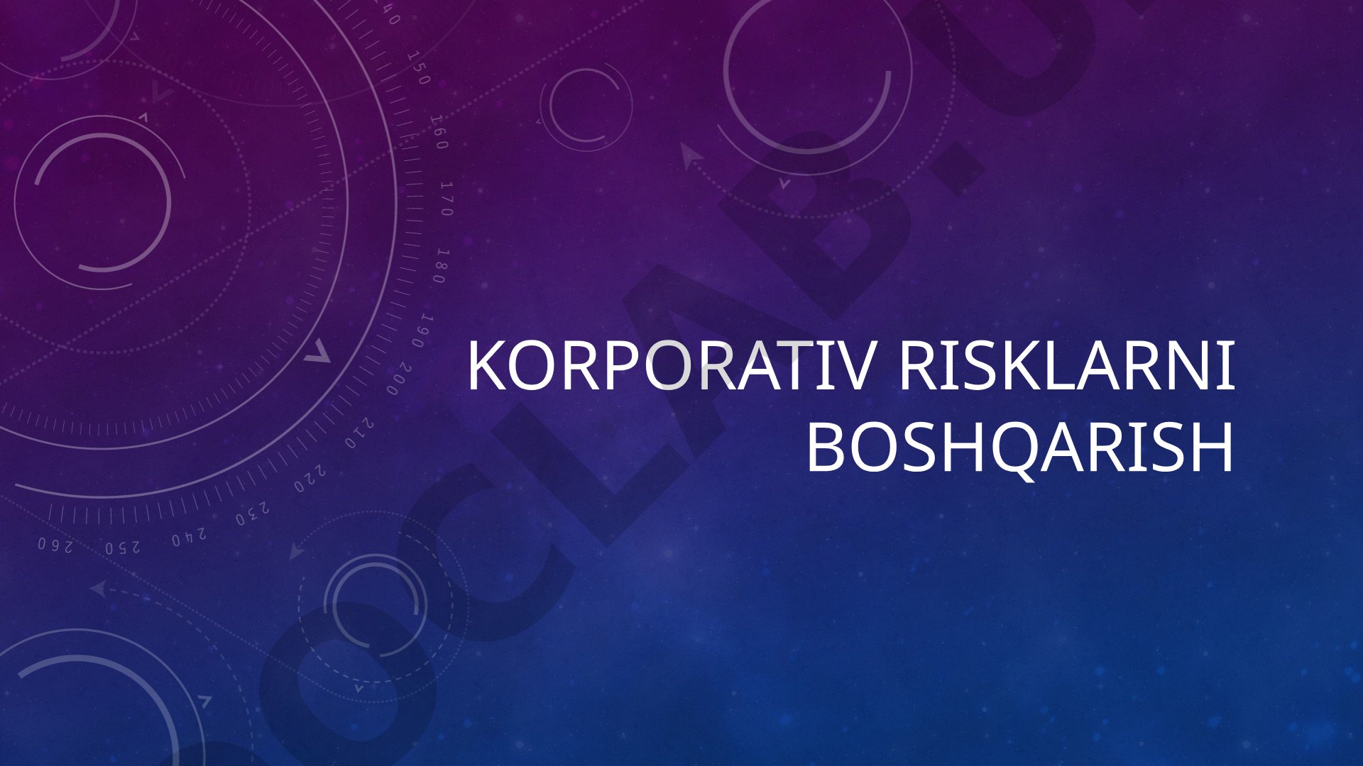 Korporativ risklarni boshqarish omillari, jarayoni va strategiyalari yoritilgan