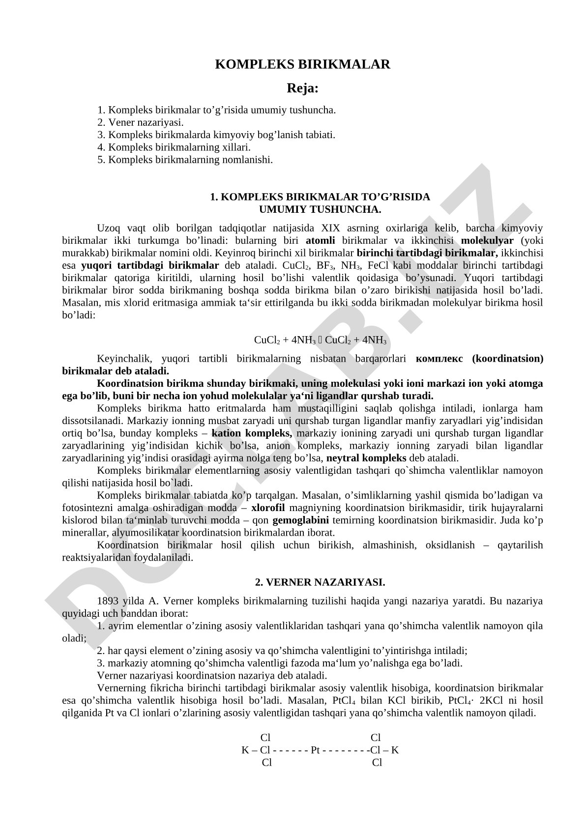Kompleks birikmalar