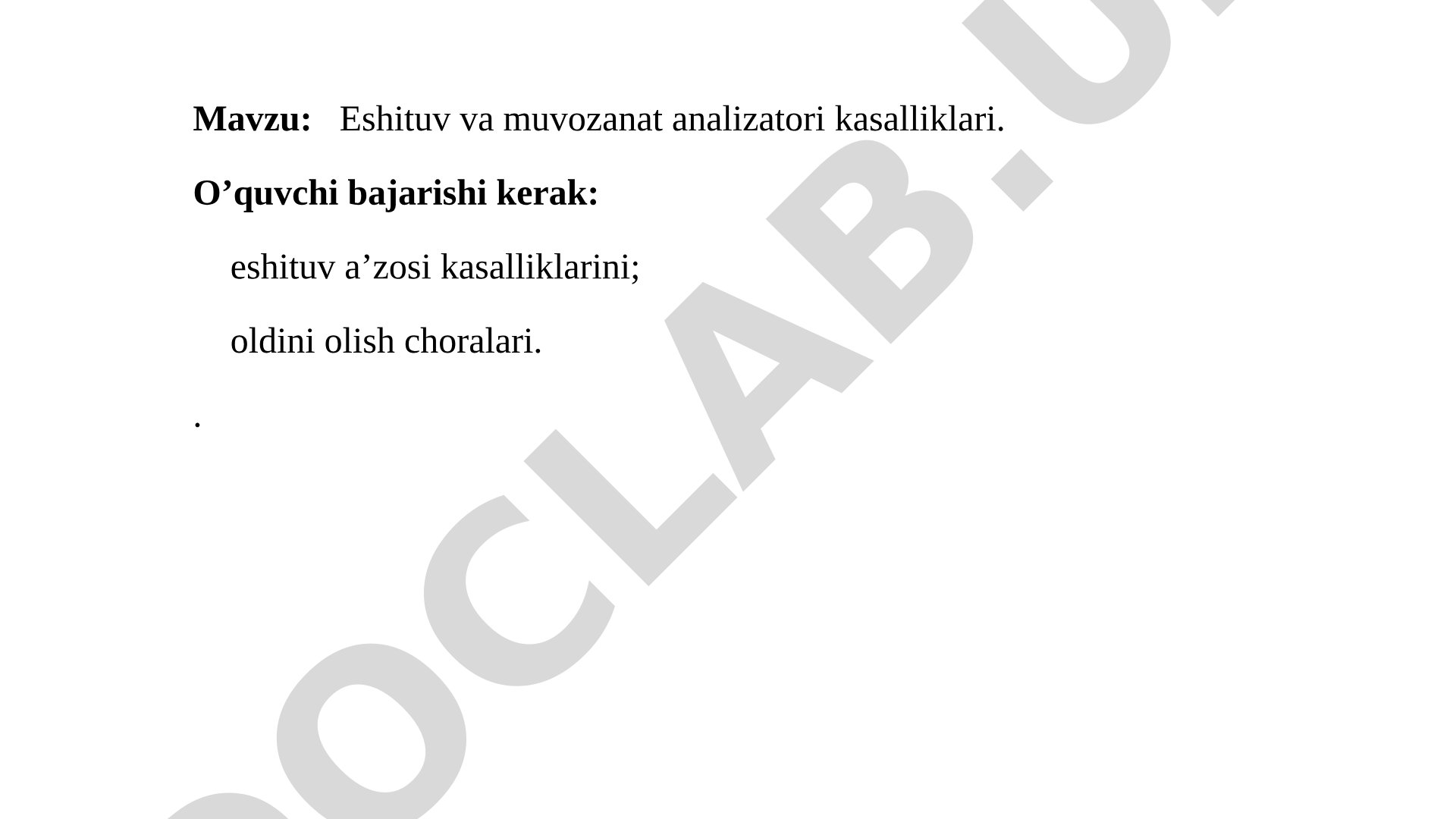 Eshituv va muvozanat analizatori kasalliklari