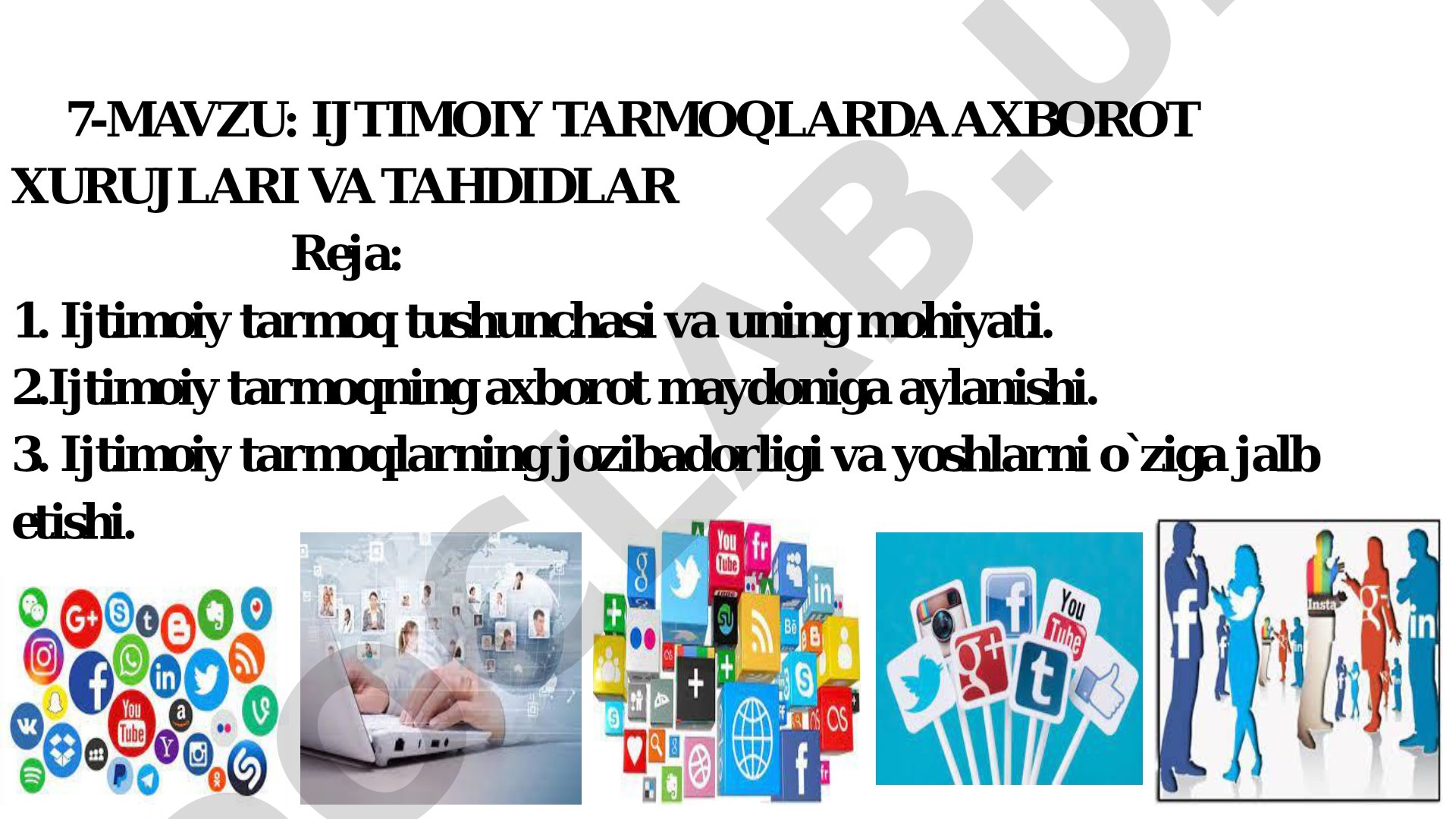 IJTIMOIY TARMOQLARDA AXBOROT XURUJLARI VA TAHDIDLAR